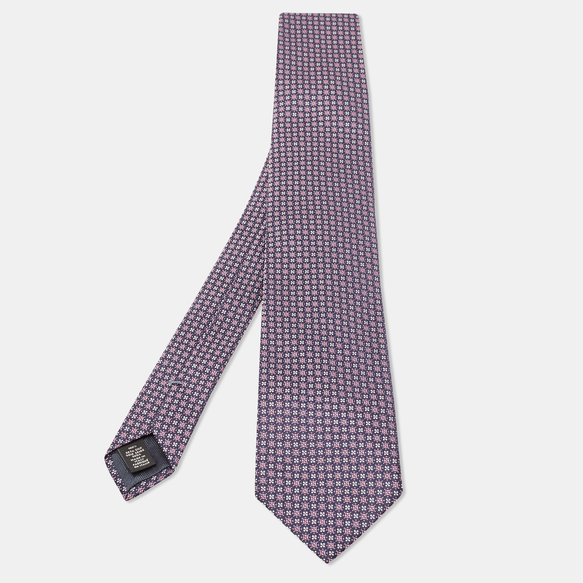 

Ermenegildo Zegna Purple Patterned Silk Tie