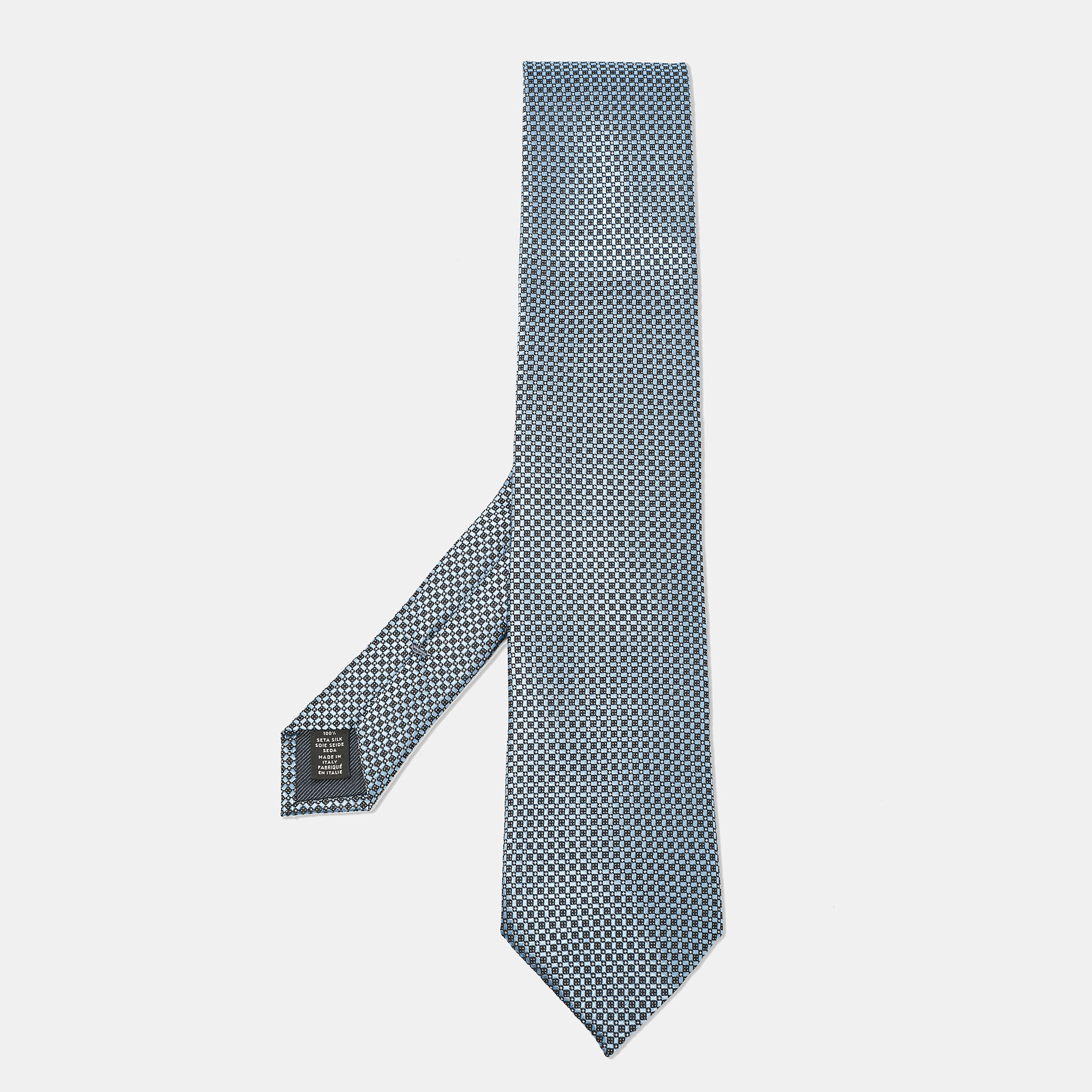 

Ermenegildo Zegna Blue Patterned Silk Tie