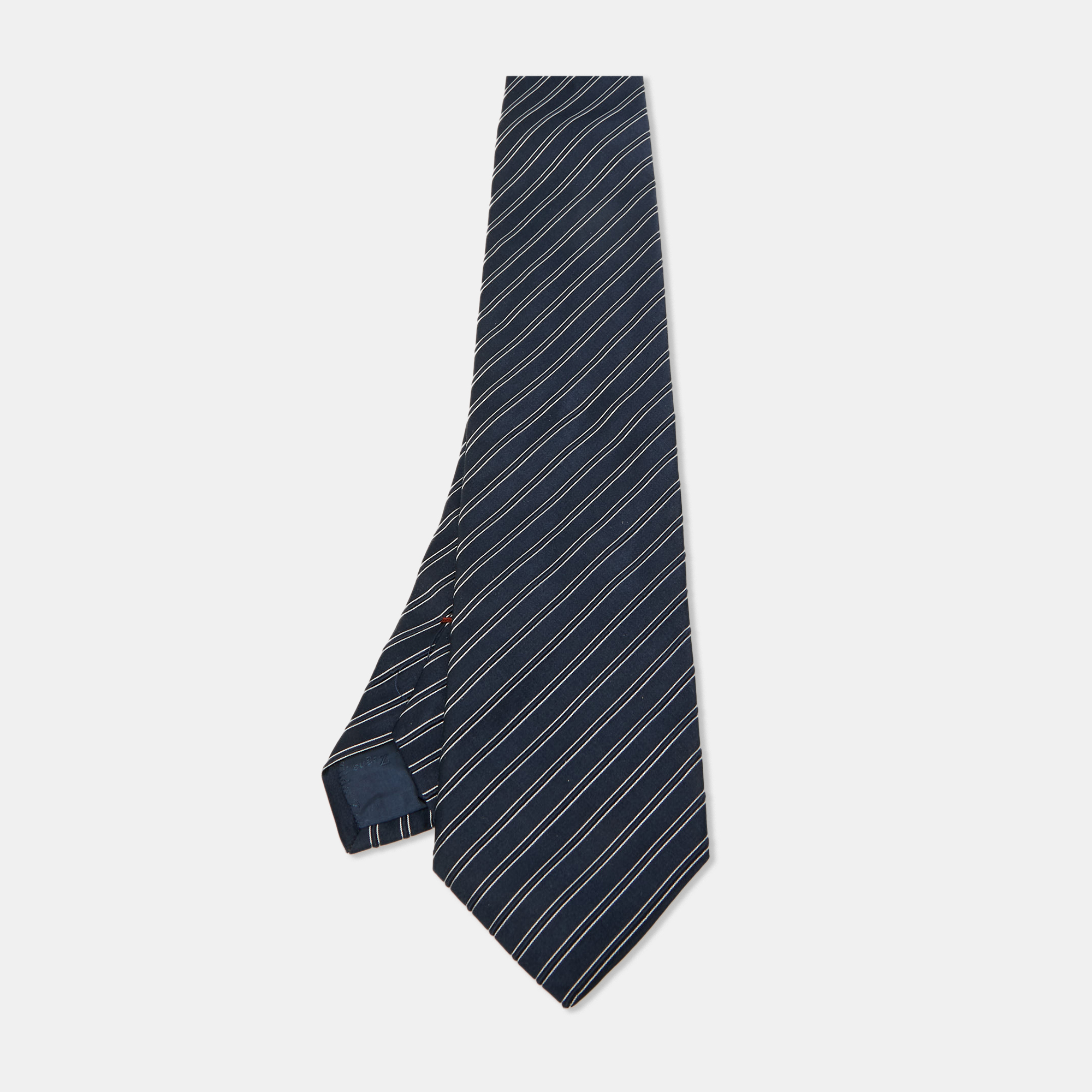 

Ermenegildo Zegna Blue Striped Silk Classic Tie