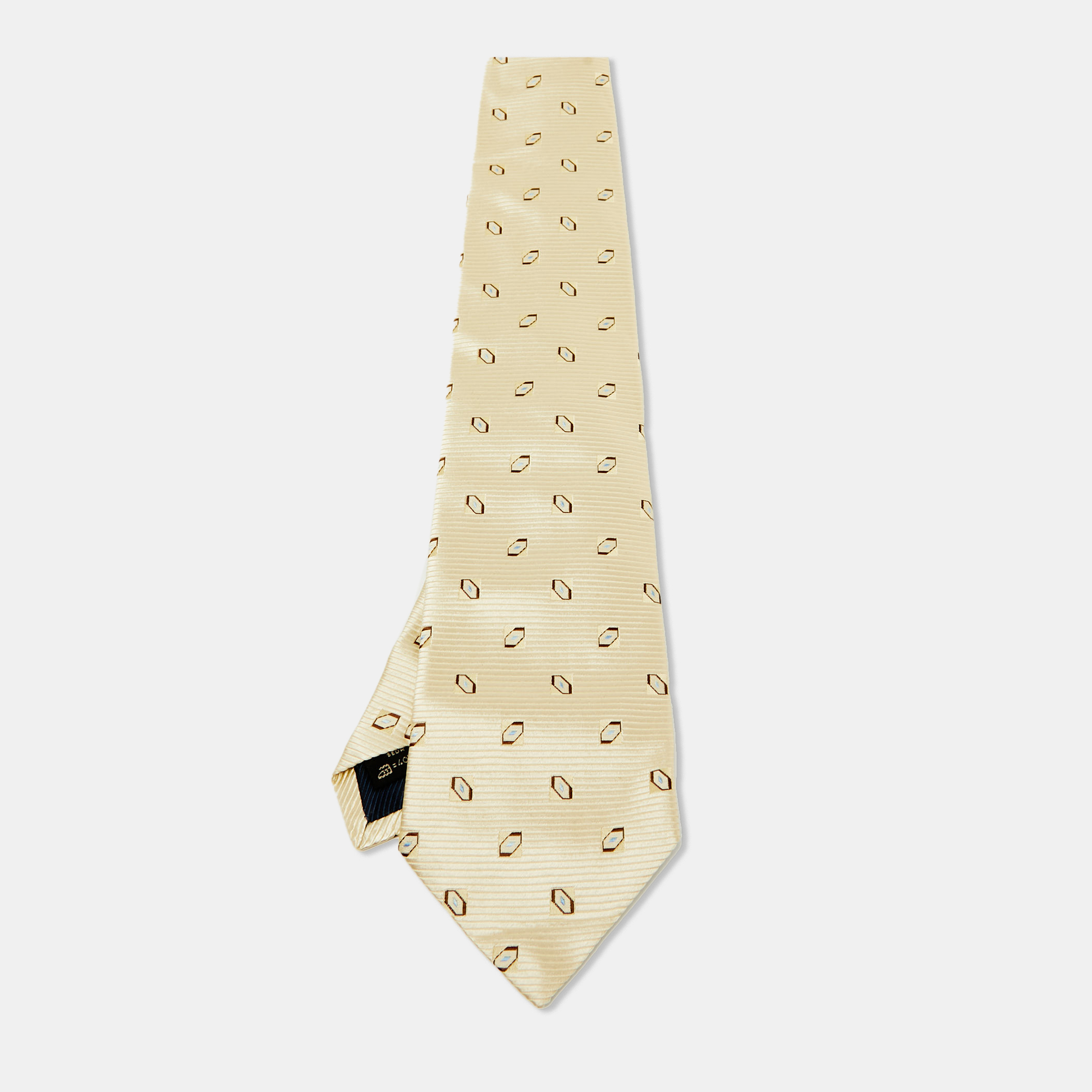 

Ermenegildo Zegna Yellow Patterned Silk Classic Tie