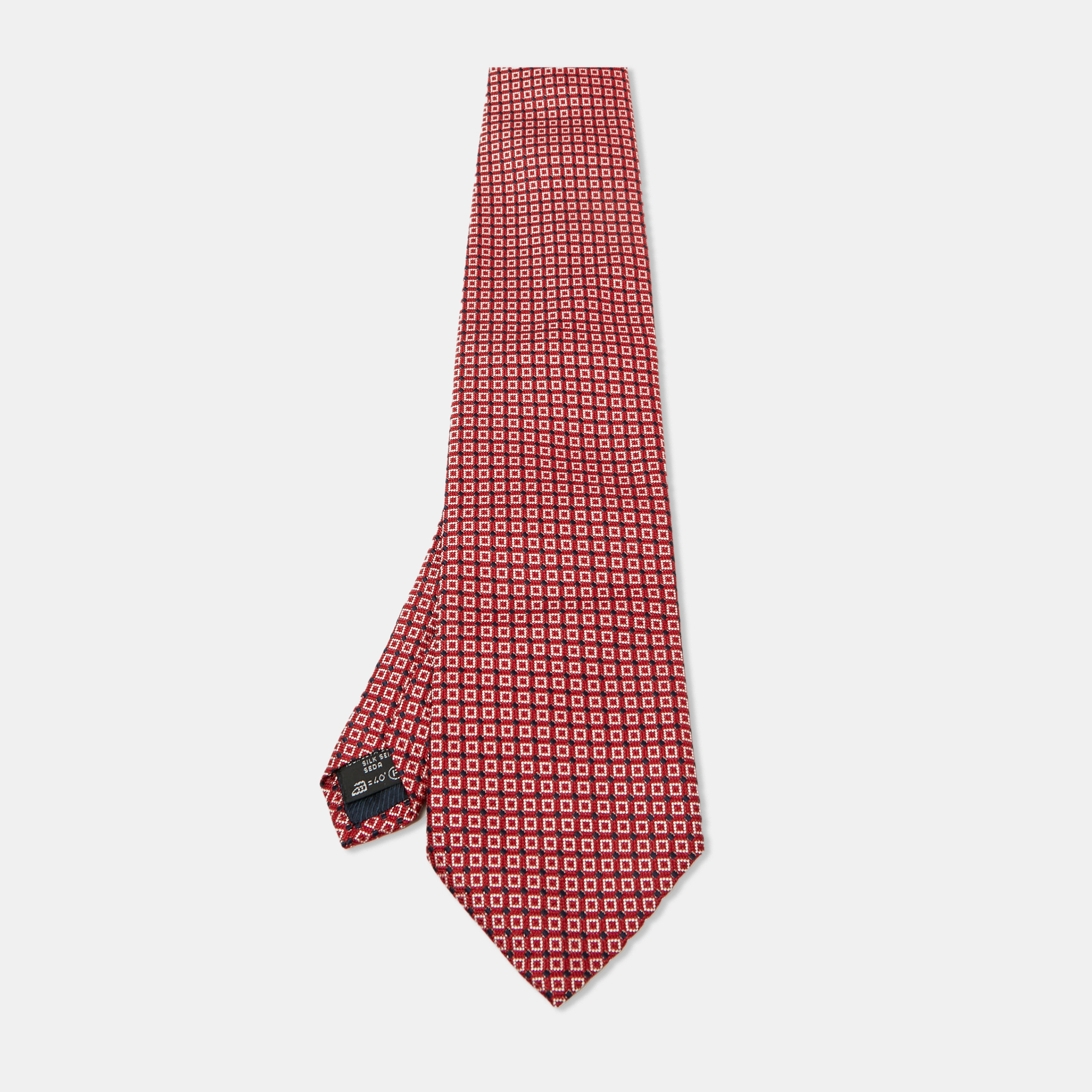 

Ermenegildo Zegna Su Misura Red Patterned Silk Tie