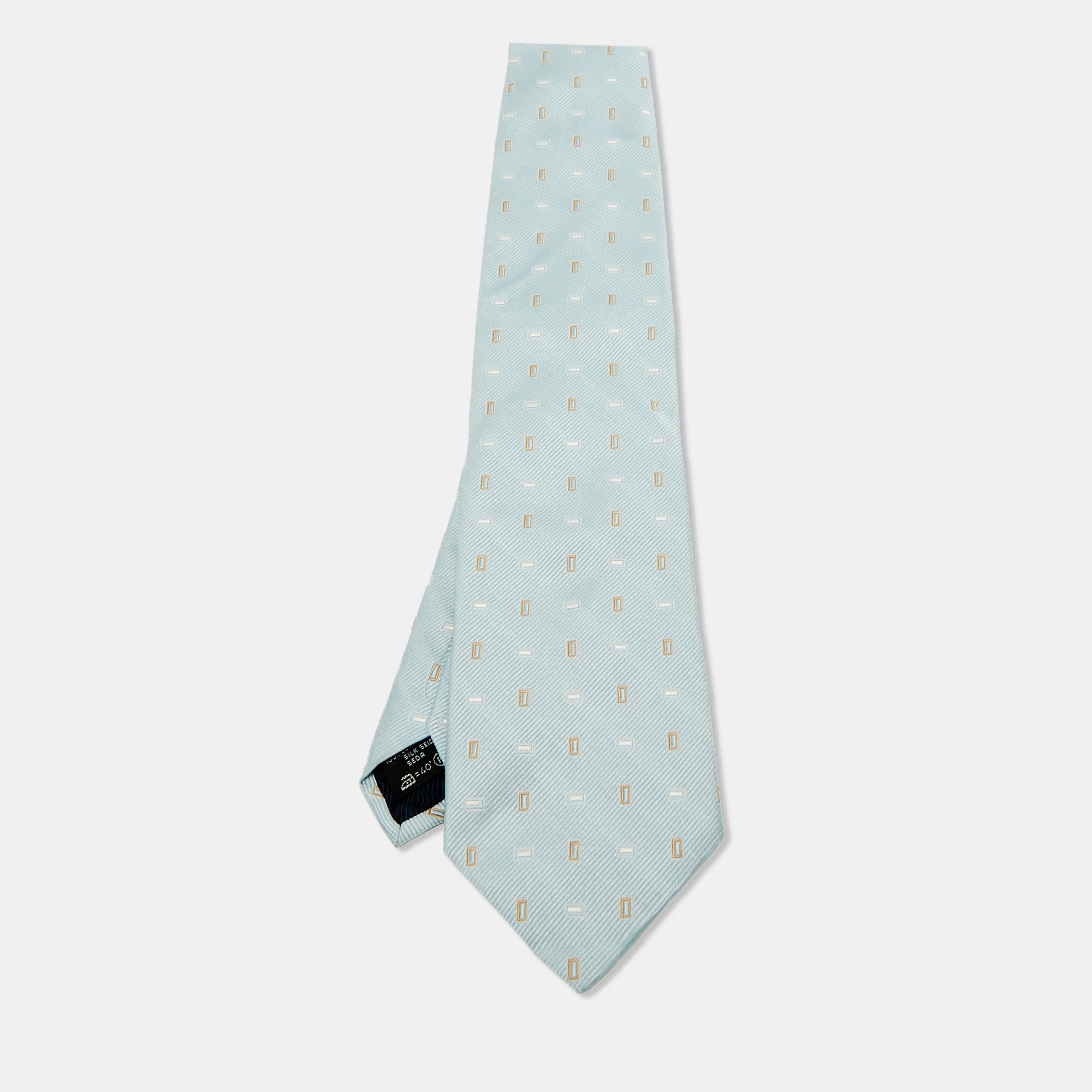 

Ermenegildo Zegna Su Misura Blue Patterned Silk Tie