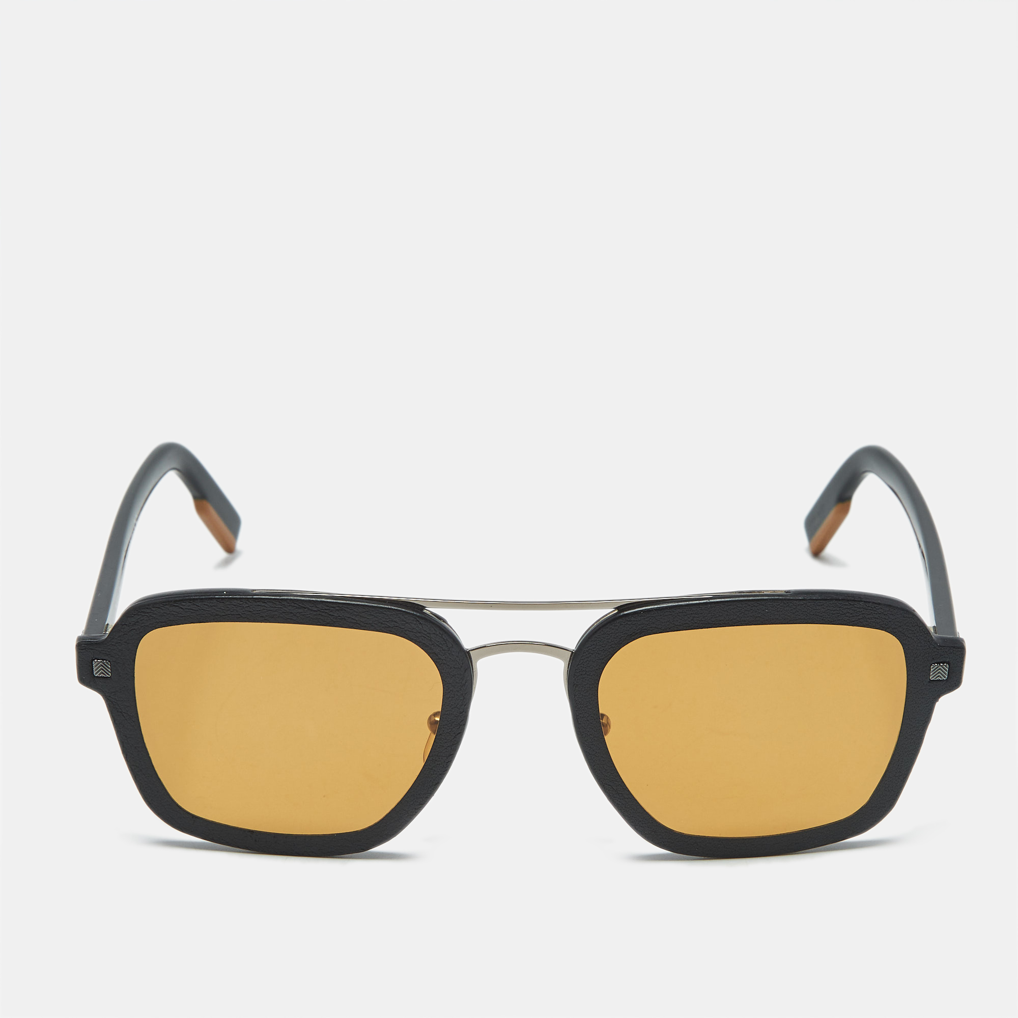 

Ermenegildo Zegna Brown/Black EZ0120 Square Sunglasses