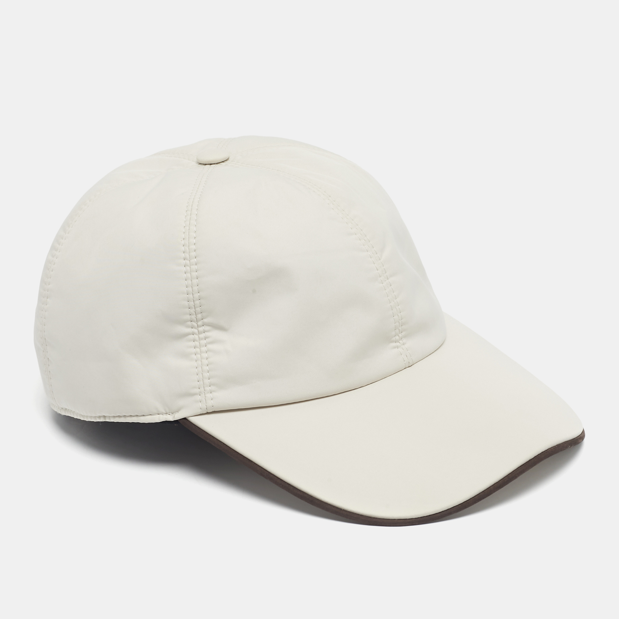 Pre-owned Ermenegildo Zegna Off-white Synthetic Zephyr Baseball Cap S