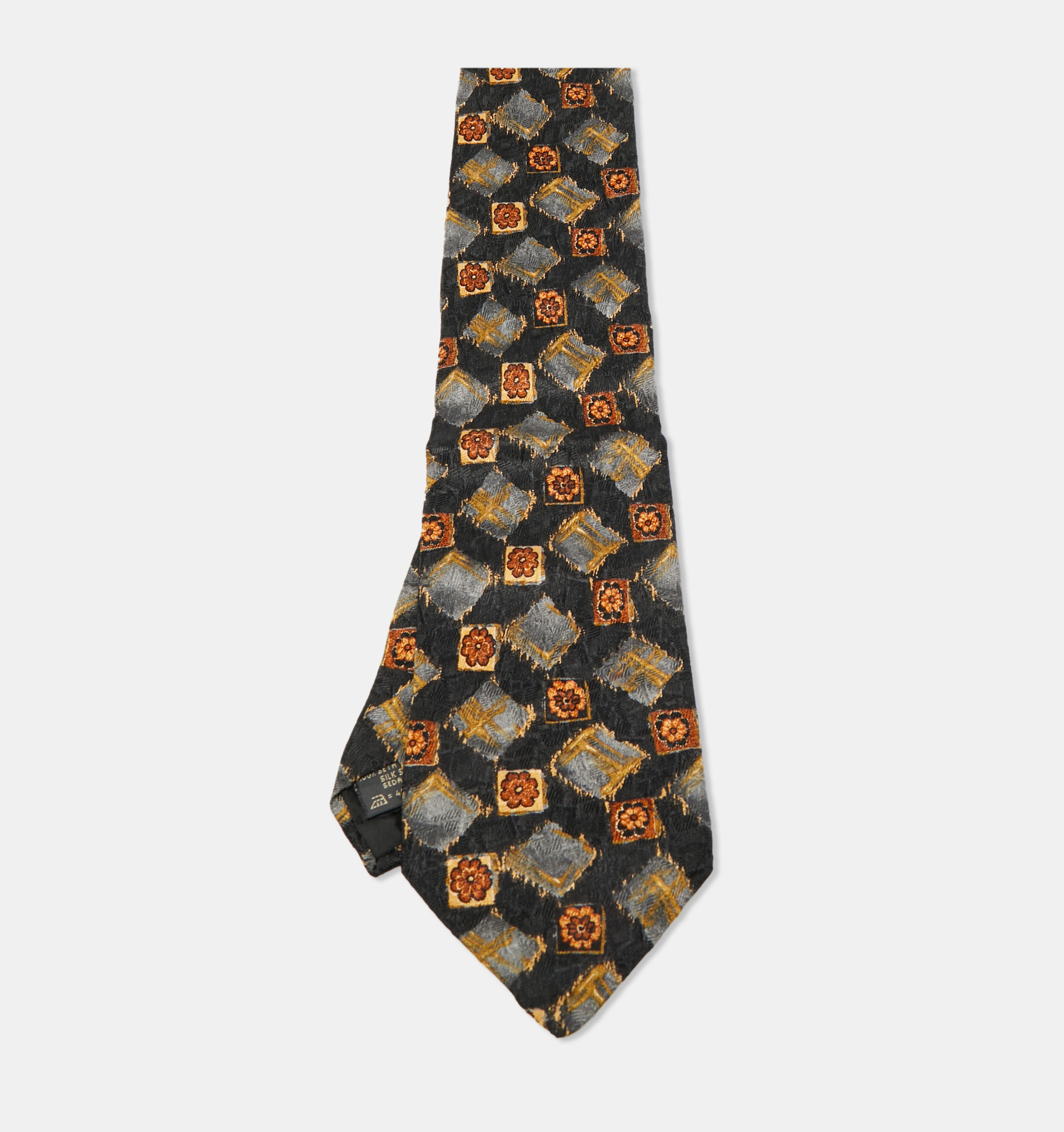 

Ermenegildo Zegna Black Print Silk Tie