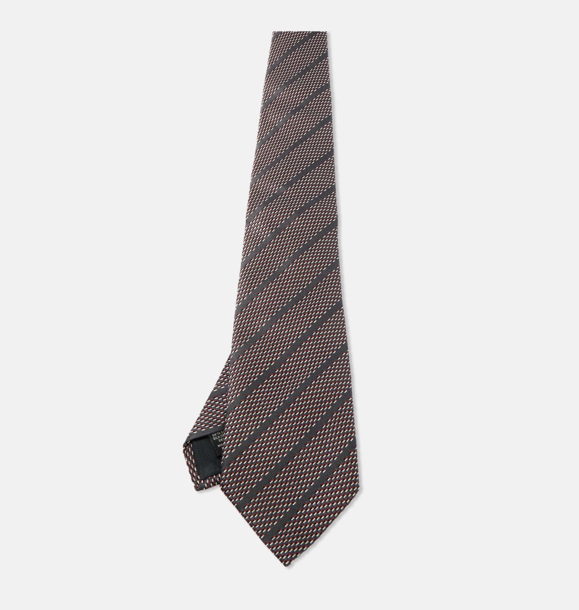 

Ermenegildo Zegna Grey Striped Silk Traditional Tie