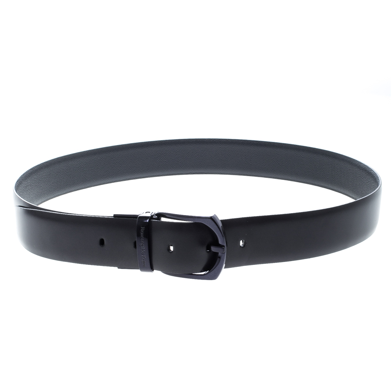 مملوكة مسبقًا Ermenegildo Zegna Navy Blue Leather Belt 90 CM