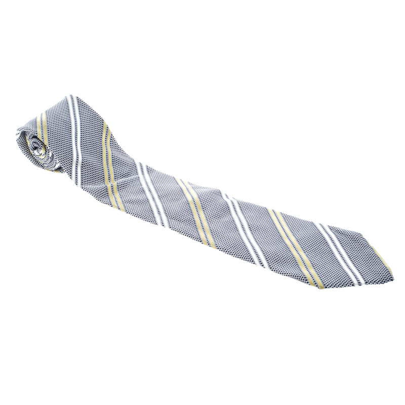 

Ermenegildo Zegna Vintage Diagonal Striped Textured Silk Jacquard Tie, Multicolor