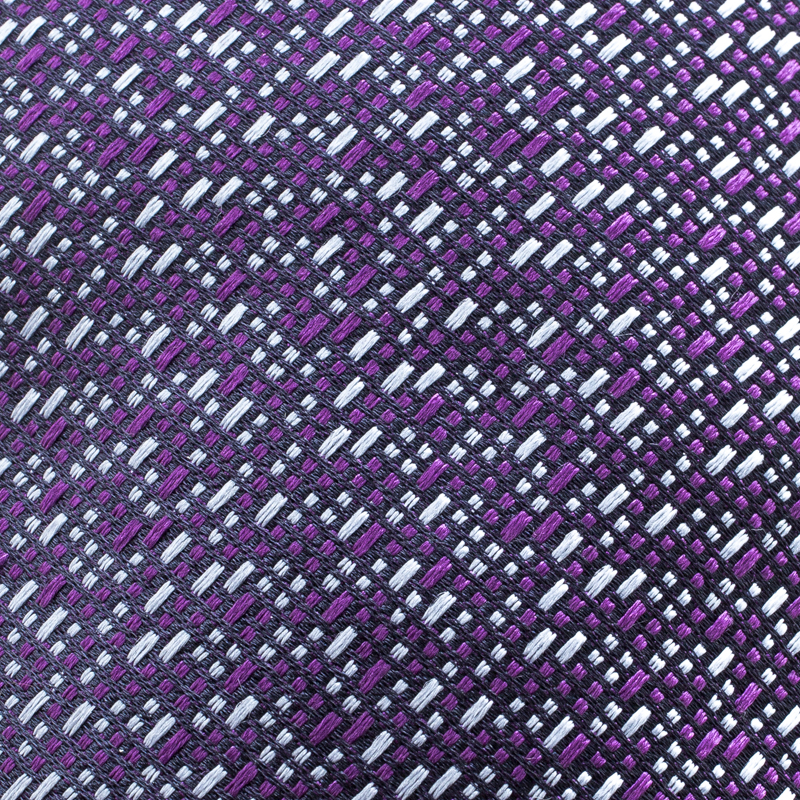 

Ermenegildo Zegna Purple and Grey Patterened Silk Jacquard Tie
