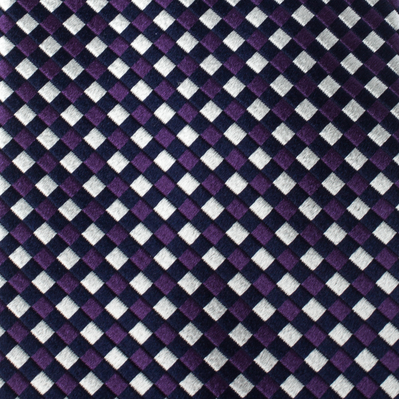 

Ermenegildo Zegna Purple Checked Silk Jacquard Tie