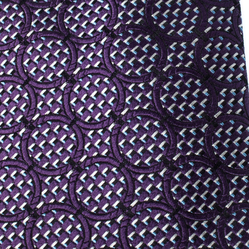 

Ermenegildo Zegna Purple Ring Pattern Silk Jacquard Classic Tie