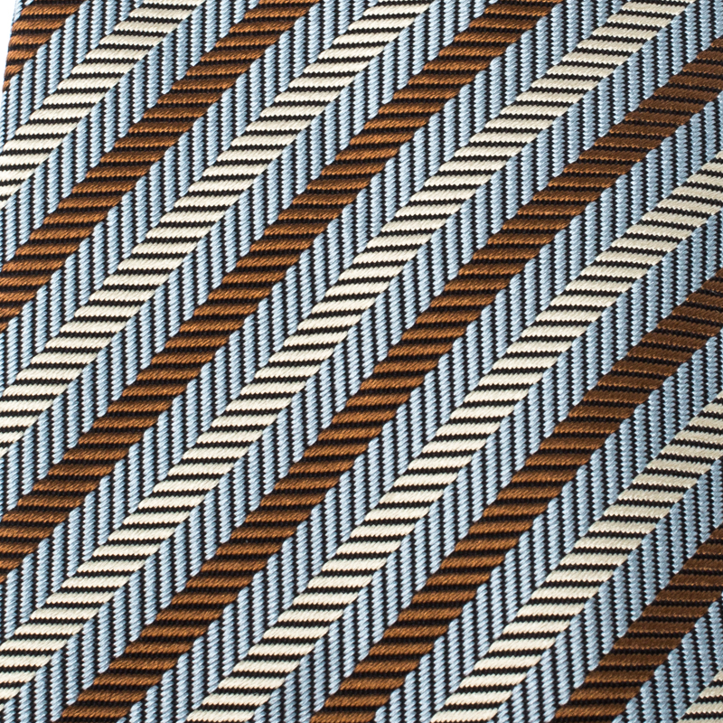 

Ermenegildo Zegna Multicolor Diagonal Striped Silk Tie