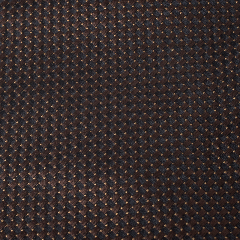 

Ermenegildo Zegna Vintage Brown Micro Chequered Jacquard Silk Tie