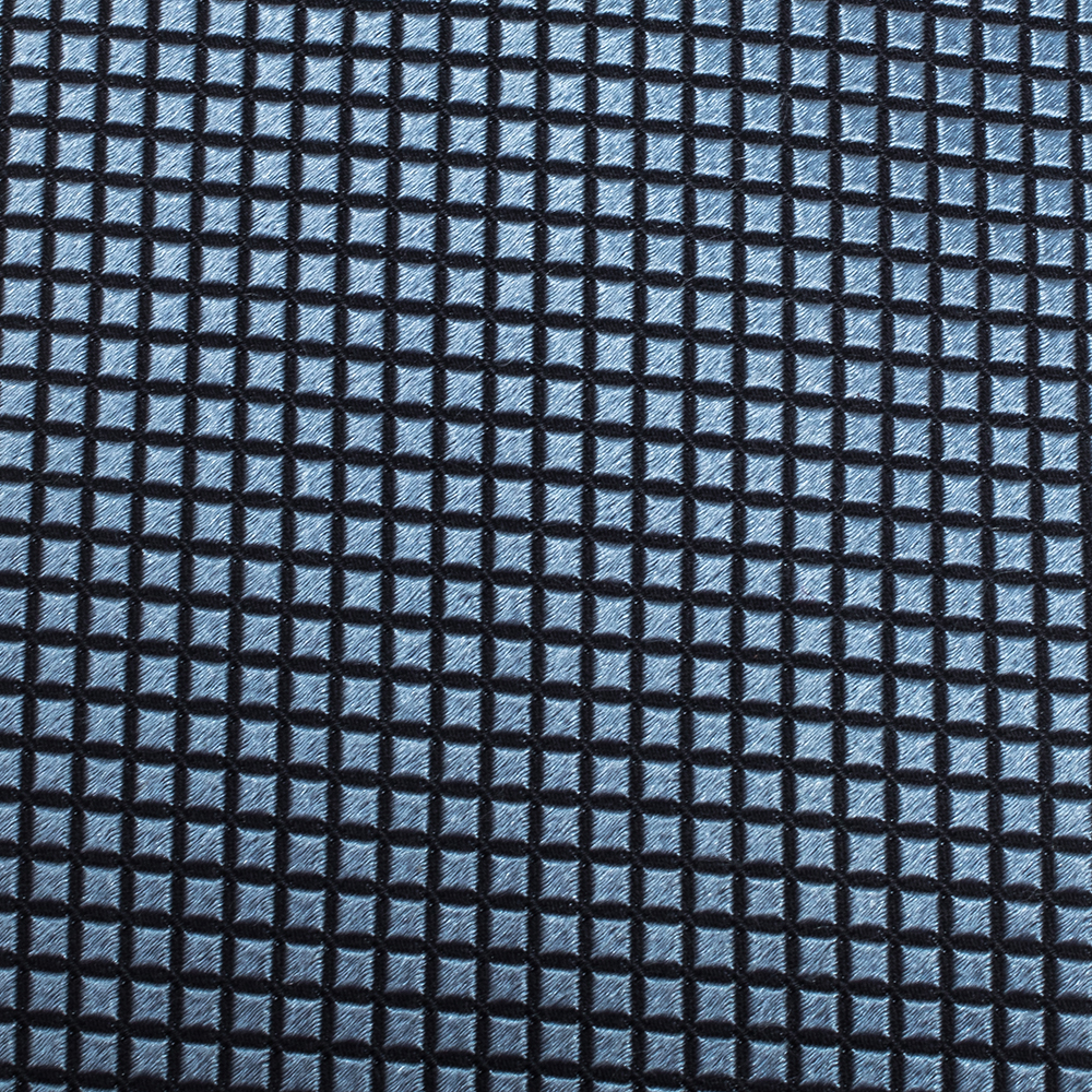 

Ermenegildo Zegna Blue Geometric Grid Pattern Silk Tie