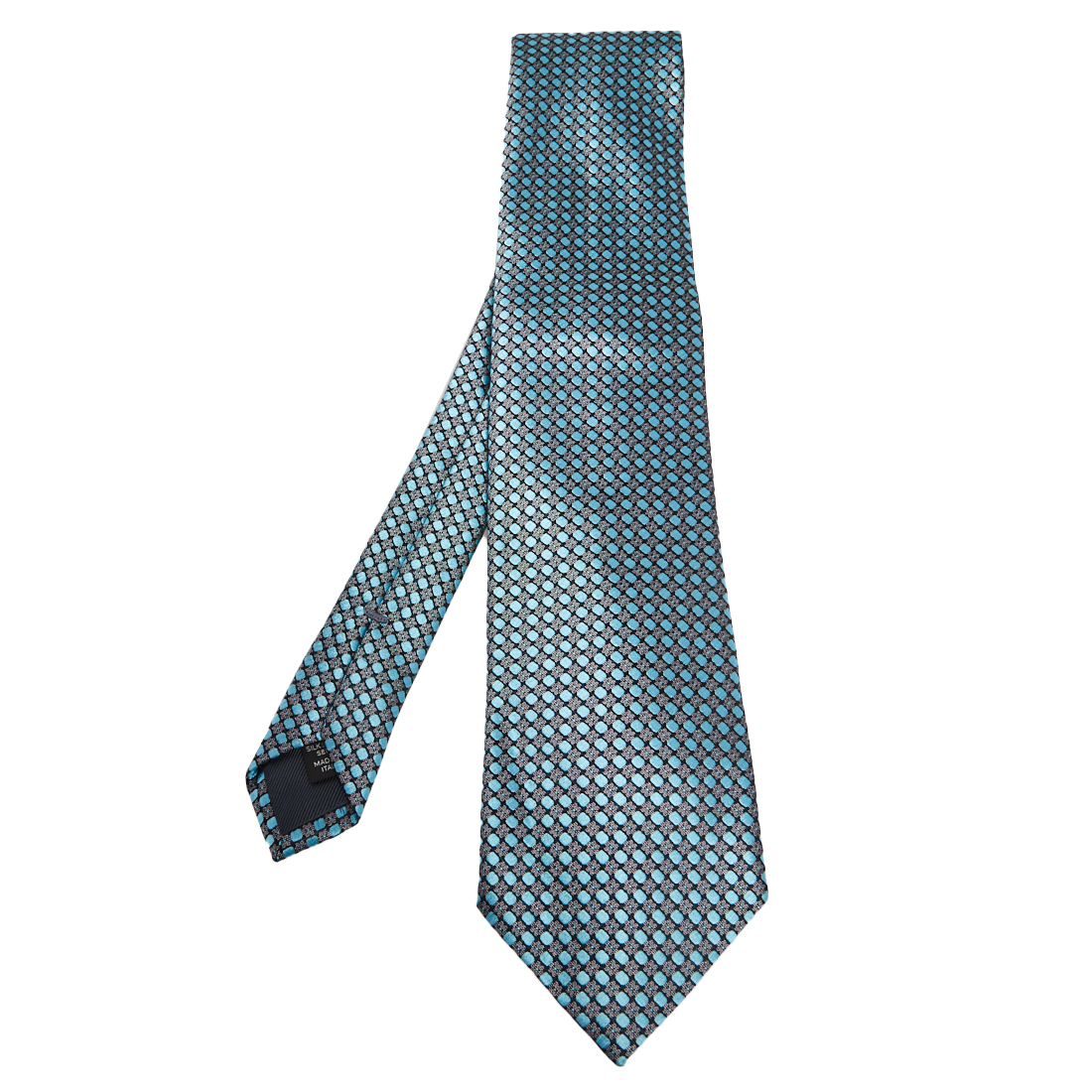 

Ermenegildo Zegna Blue Patterned Silk Jacquard Tie