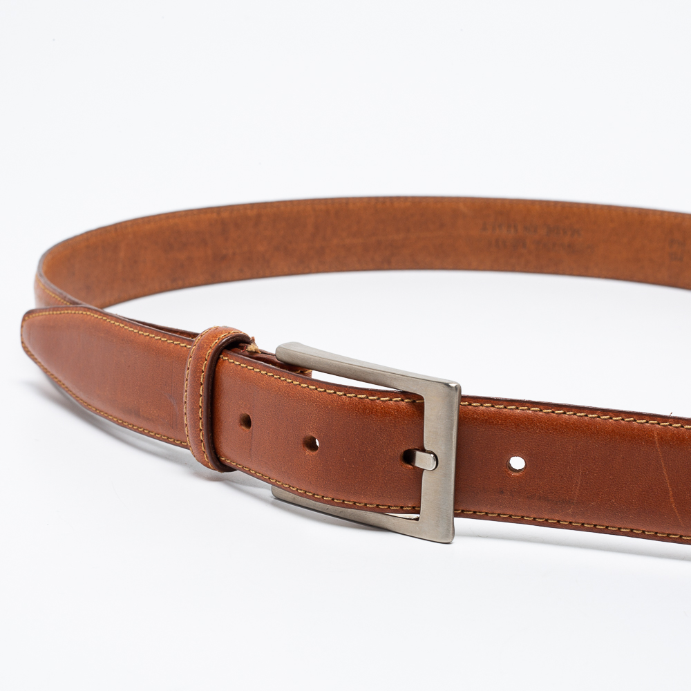 

Ermenegildo Zegna Brown Leather Buckle Belt