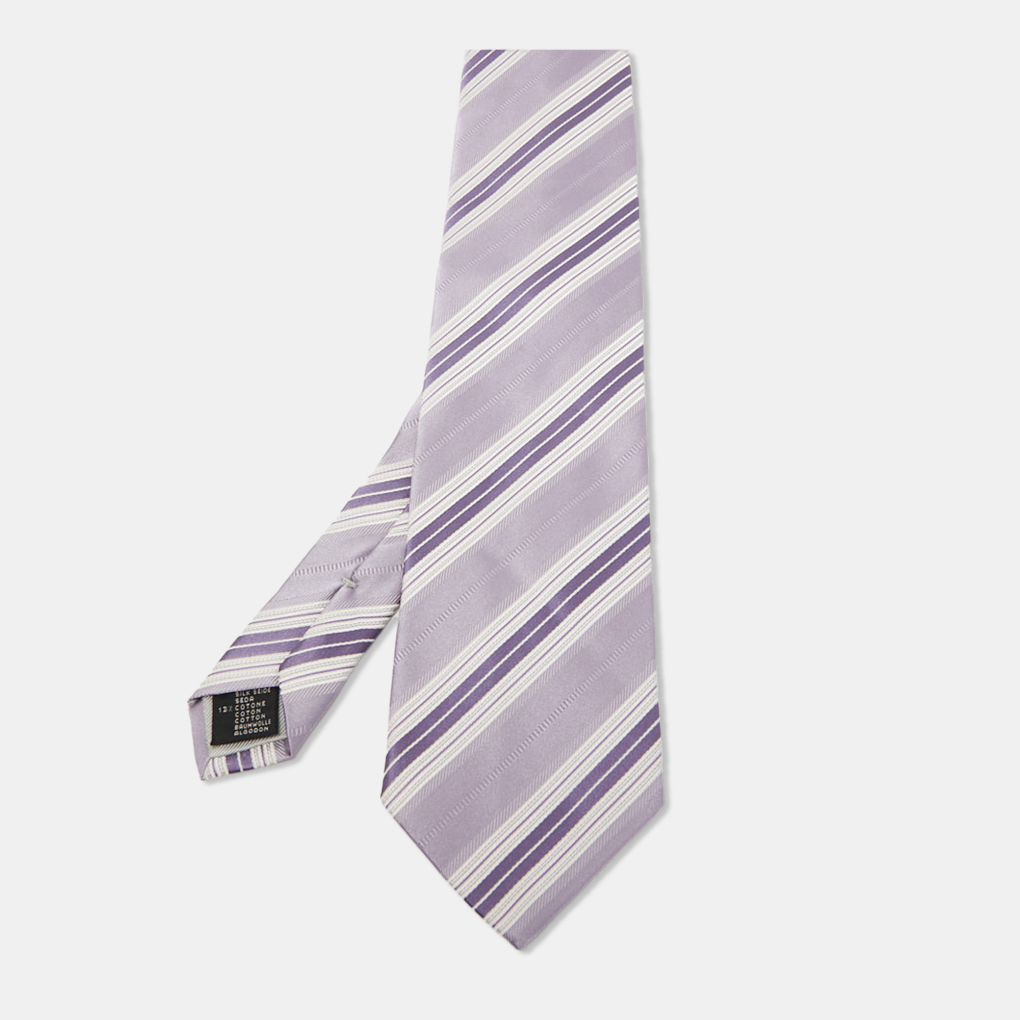 

Ermenegildo Zegna Vintage Purple Patterned Silk Jacquard Tie