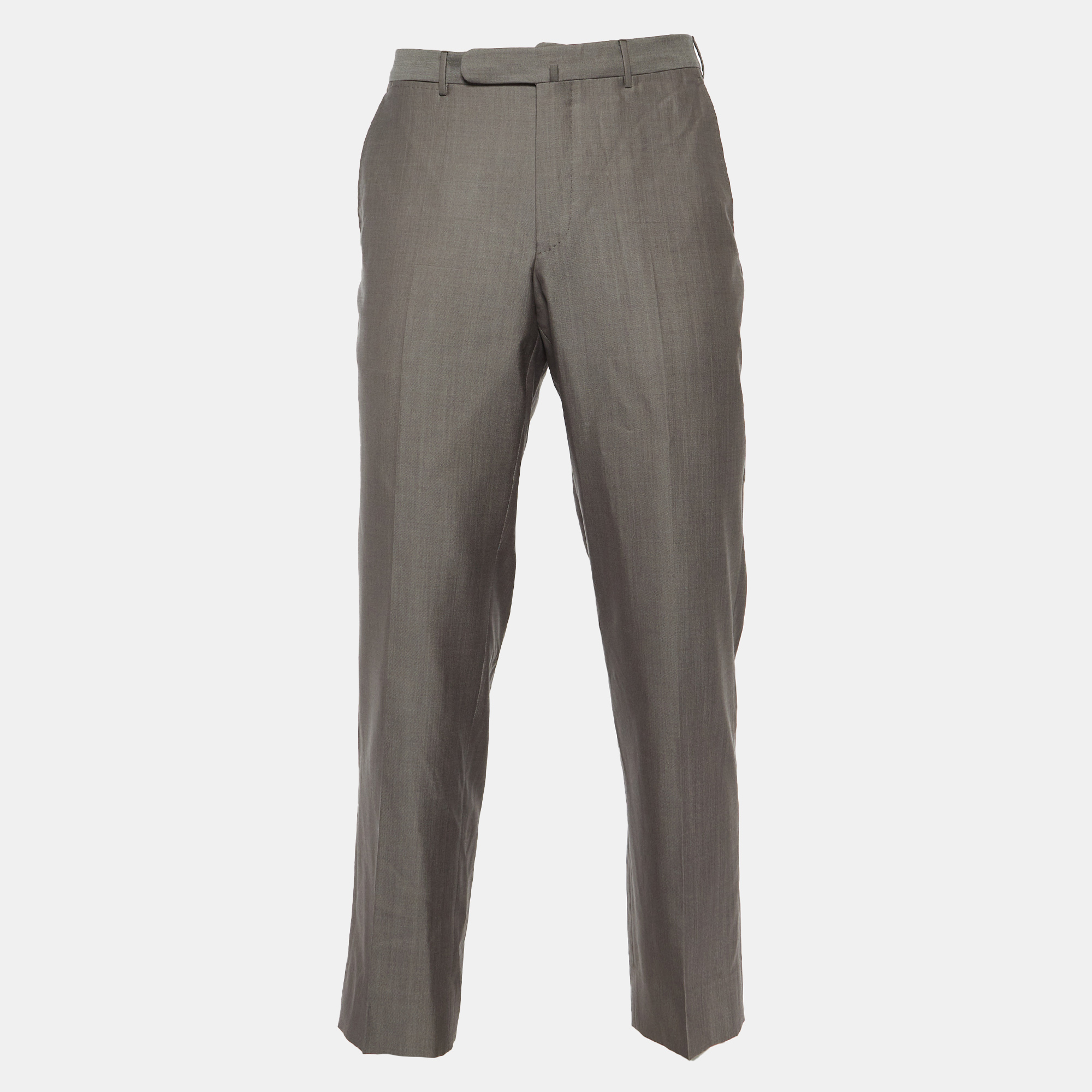 

Ermenegildo Zegna Grey Wool & Silk Trofeo 600 Regular Fit Trousers XL