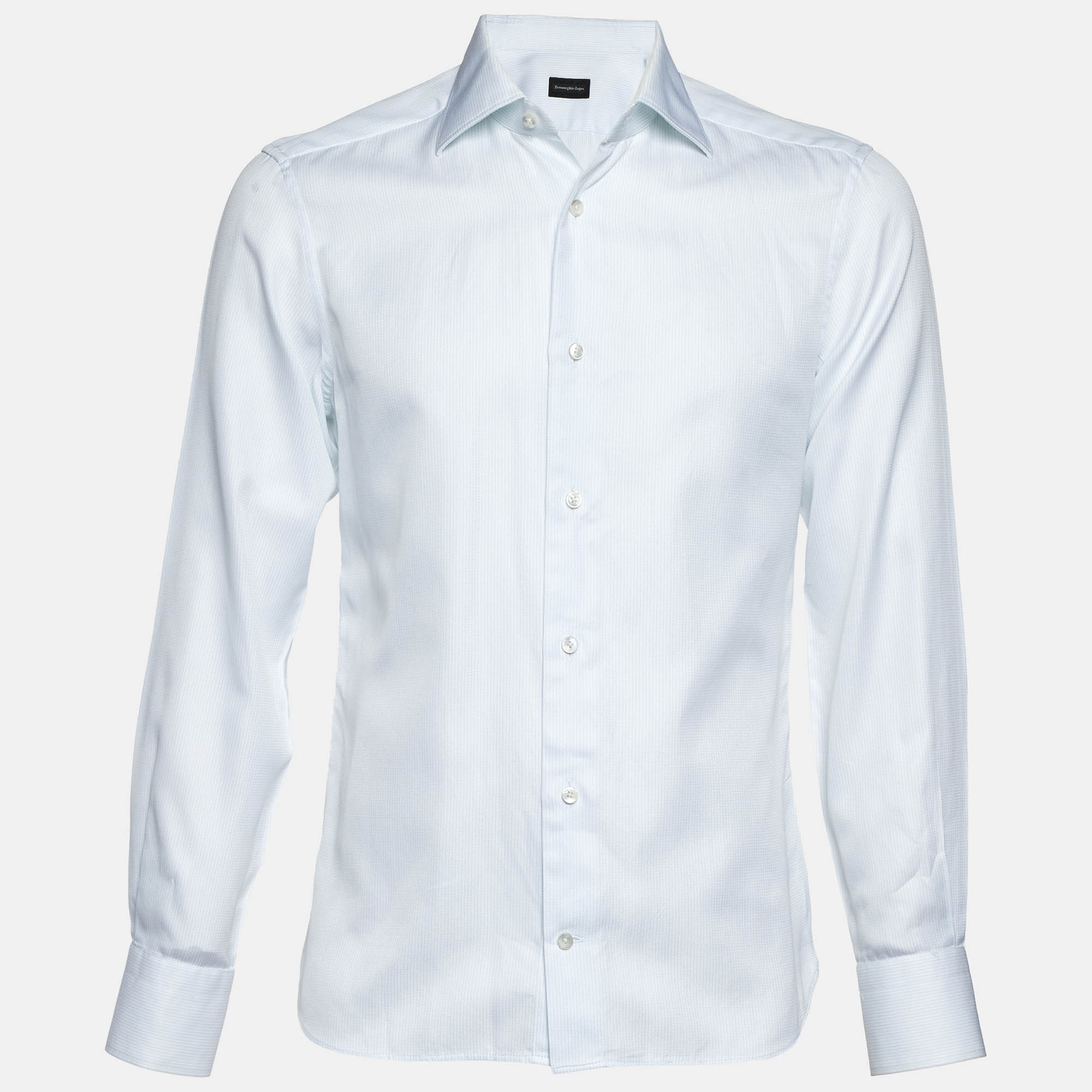 

Ermenegildo Zegna White Pinstripe Cotton Shirt M