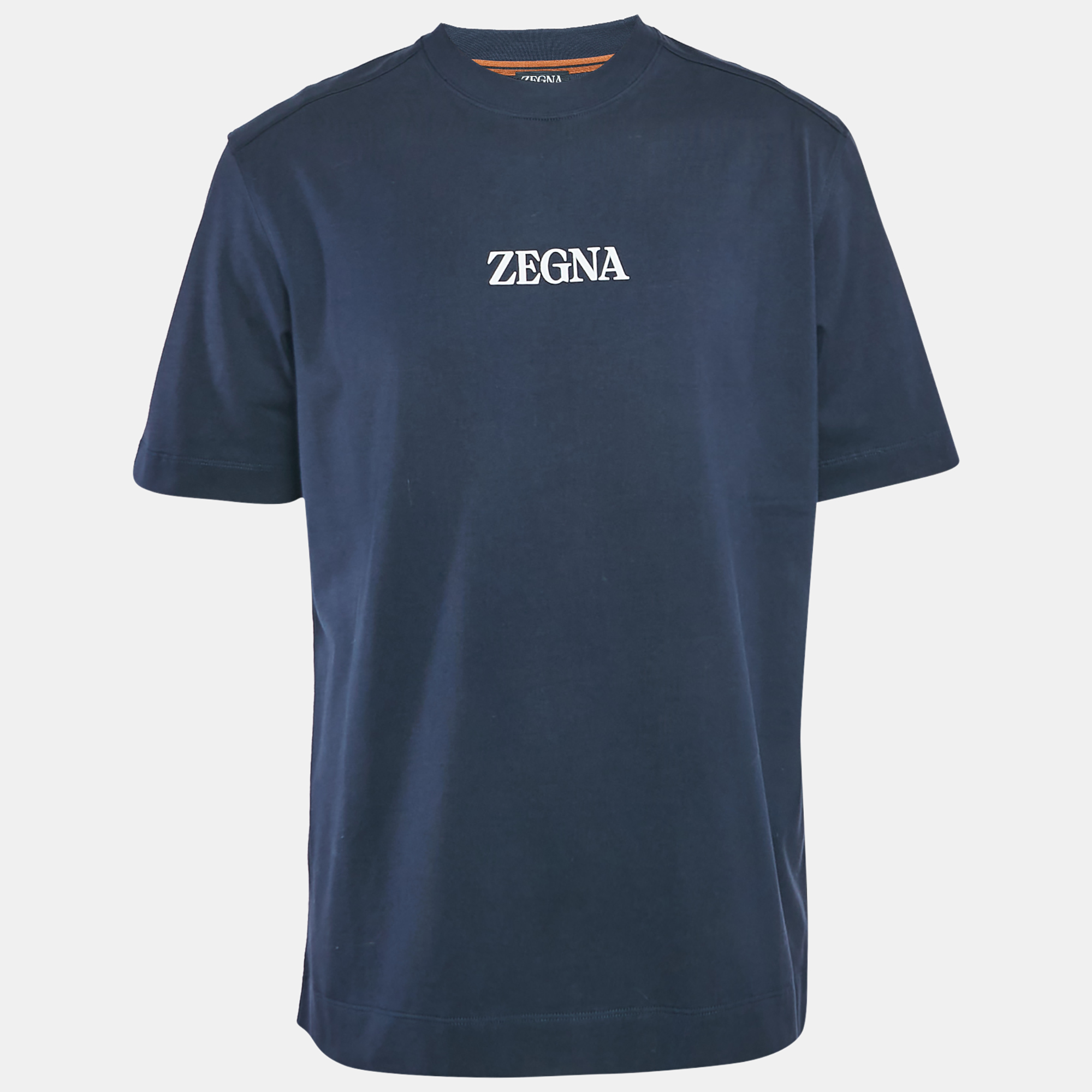 

Ermenegildo Zegna Navy Cotton Jersey Crew Neck T-Shirt L, Navy blue