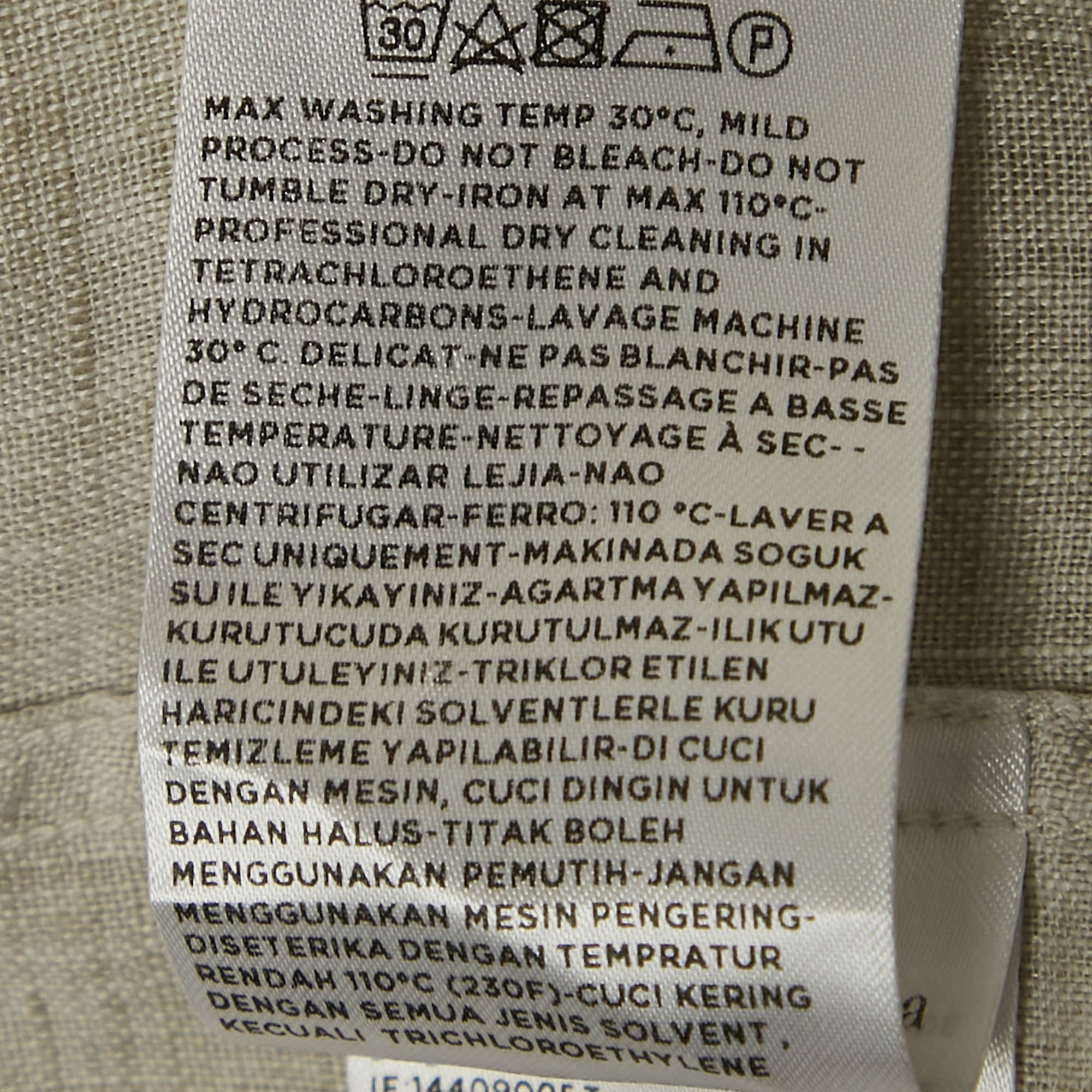 Ermenegildo Zegna Light Grey Linen Half Sleeve Shirt L 