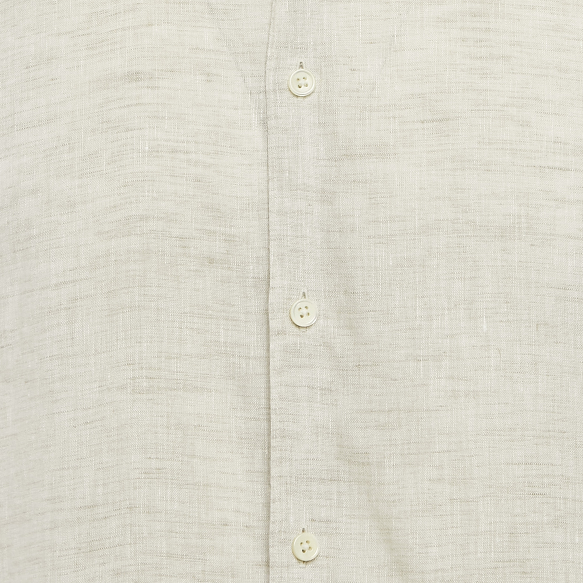 Ermenegildo Zegna Light Grey Linen Half Sleeve Shirt L 