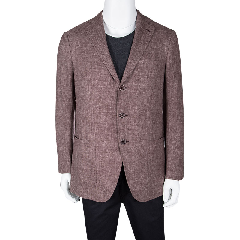 

Ermenegildo Zegna Marled Cashmere Blend Blazer, Burgundy