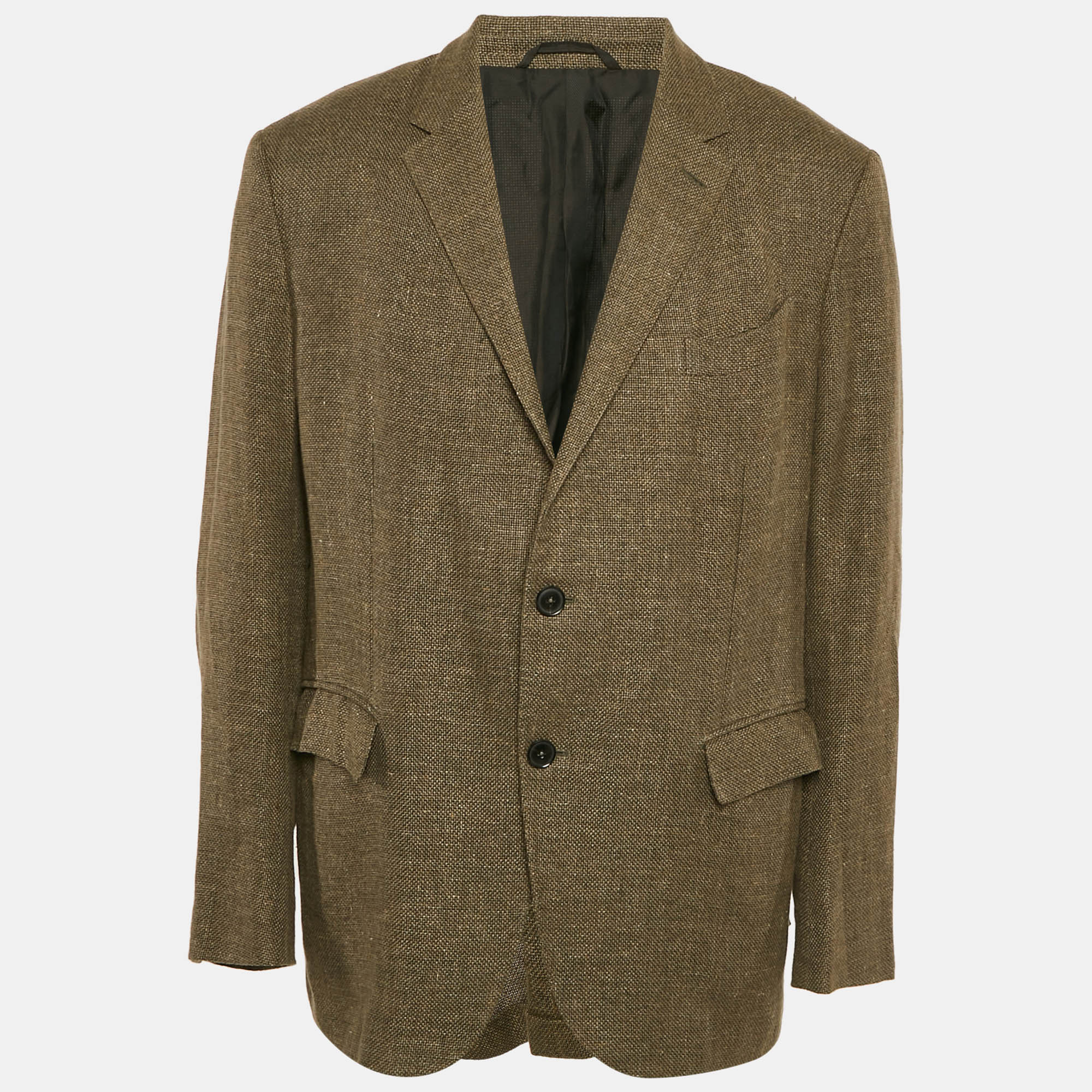 

Ermenegildo Zegna Green Wool Blend Single Breasted Blazer XXXL