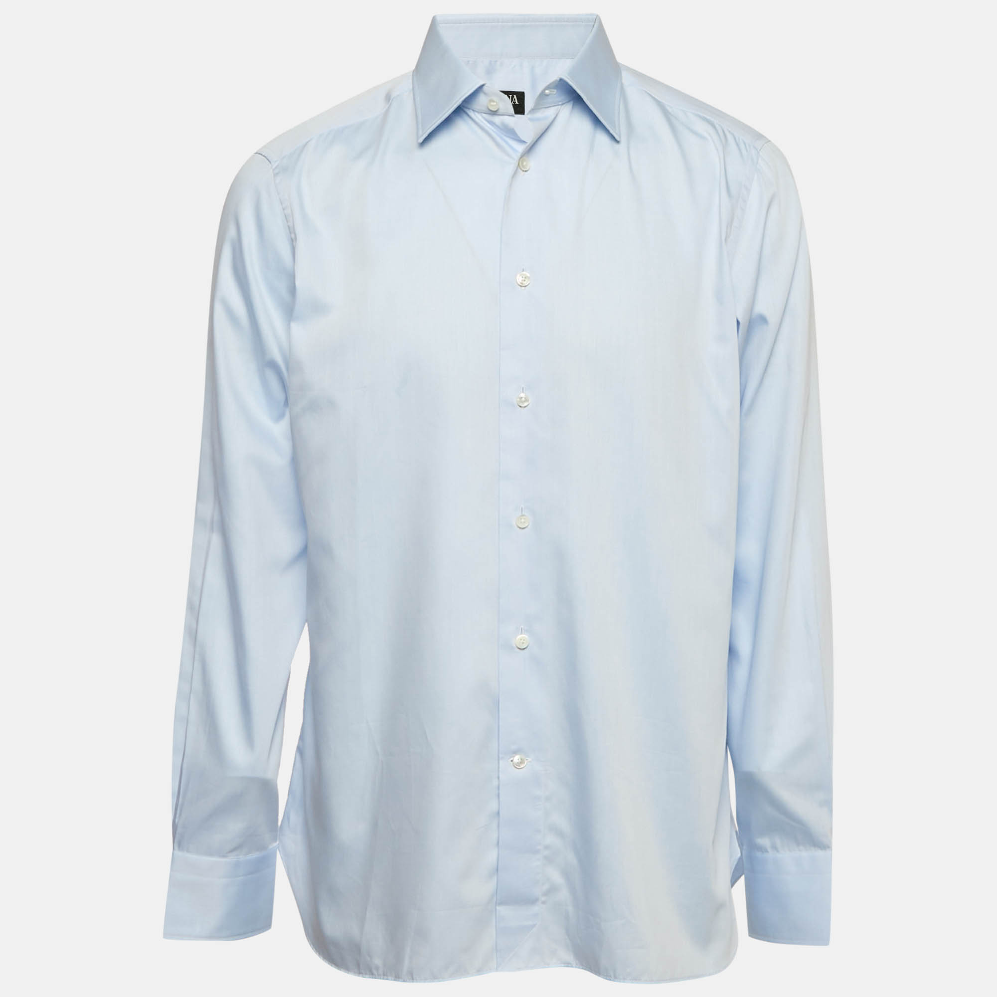 

Ermenegildo Zegna Blue Cotton Button Front Shirt XXL