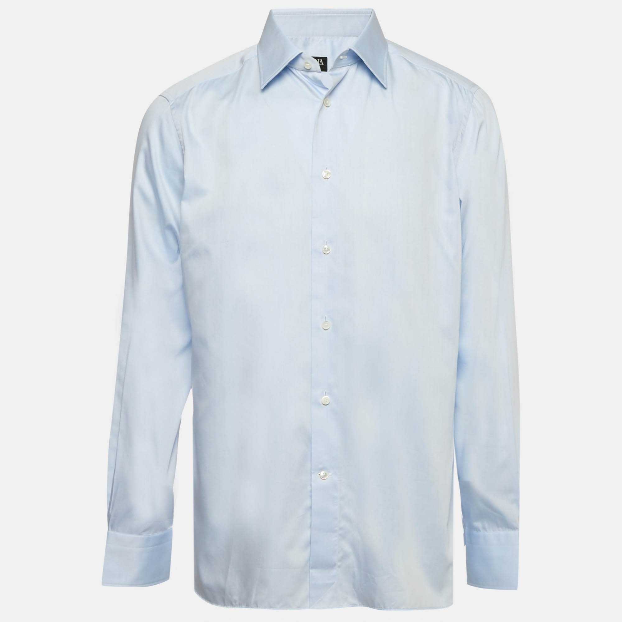

Ermenegildo Zegna Blue Cotton Button Front Shirt XXL