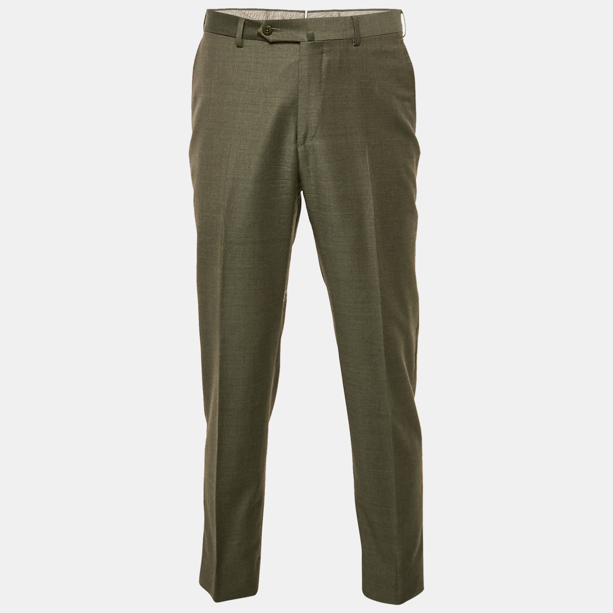 

Ermenegildo Zegna Dark Grey Wool Regular Fit Trousers XL