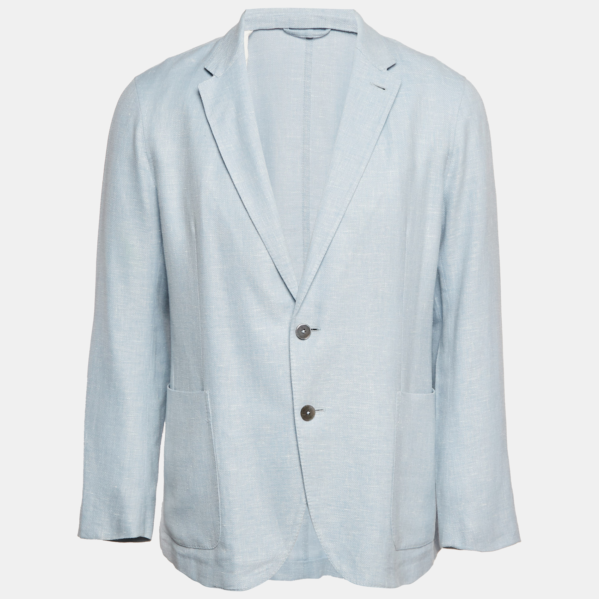 

Ermenegildo Zegna Blue Linen Regular Fit Crossover Blazer L