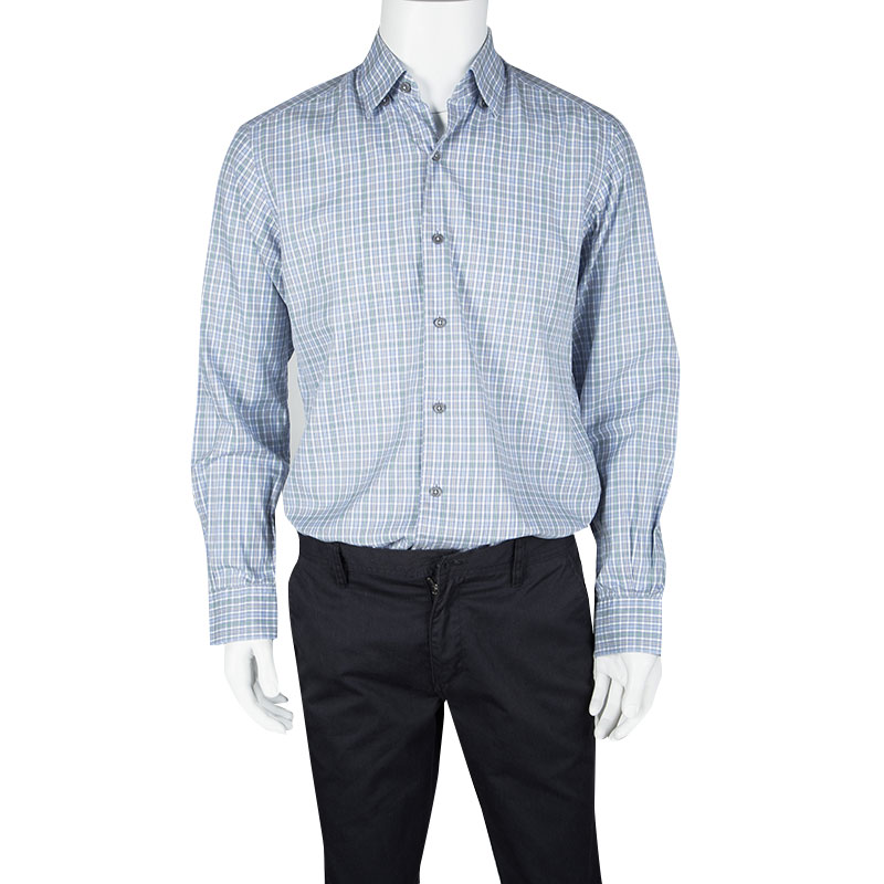 

Ermenegildo Zegna Multicolor Checked Long Sleeve Button Front Shirt