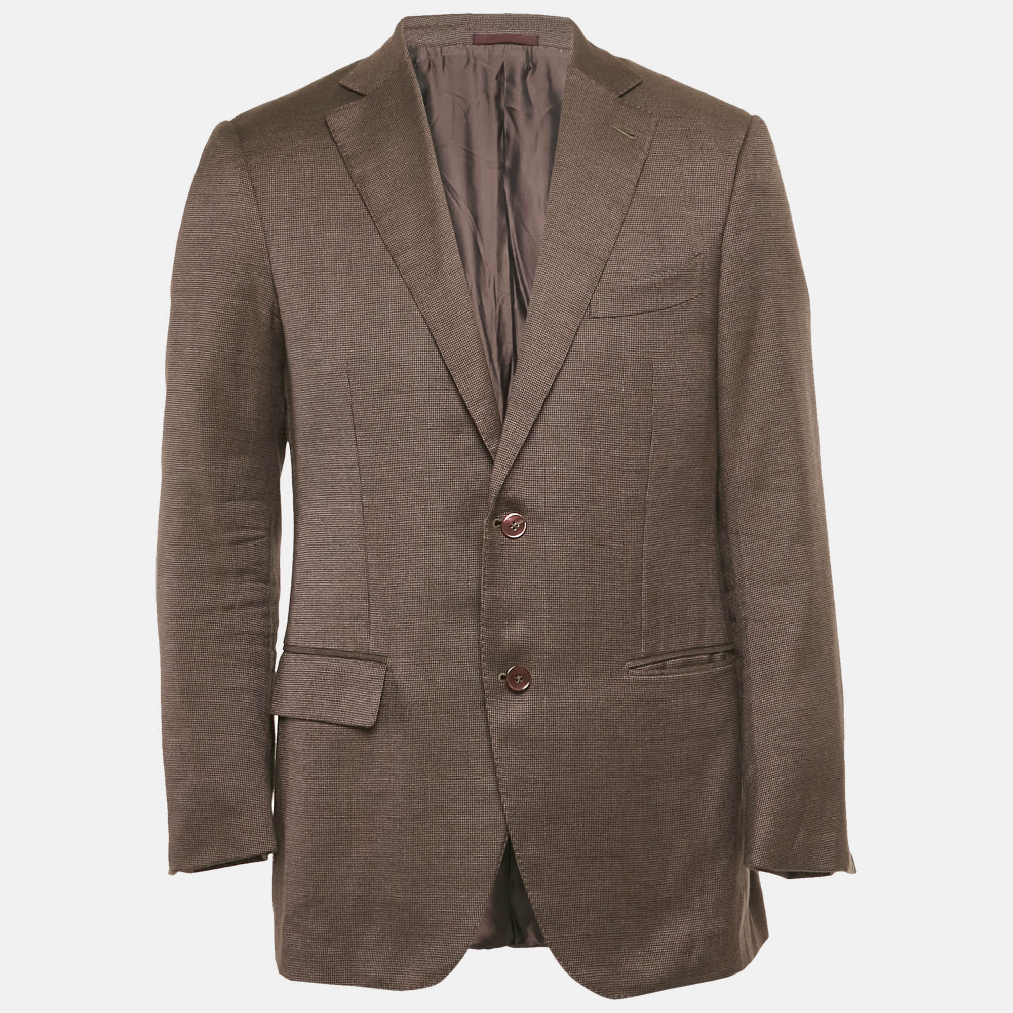 

Ermenegildo Zegna Pink Patterned Cotton Blend Blazer L