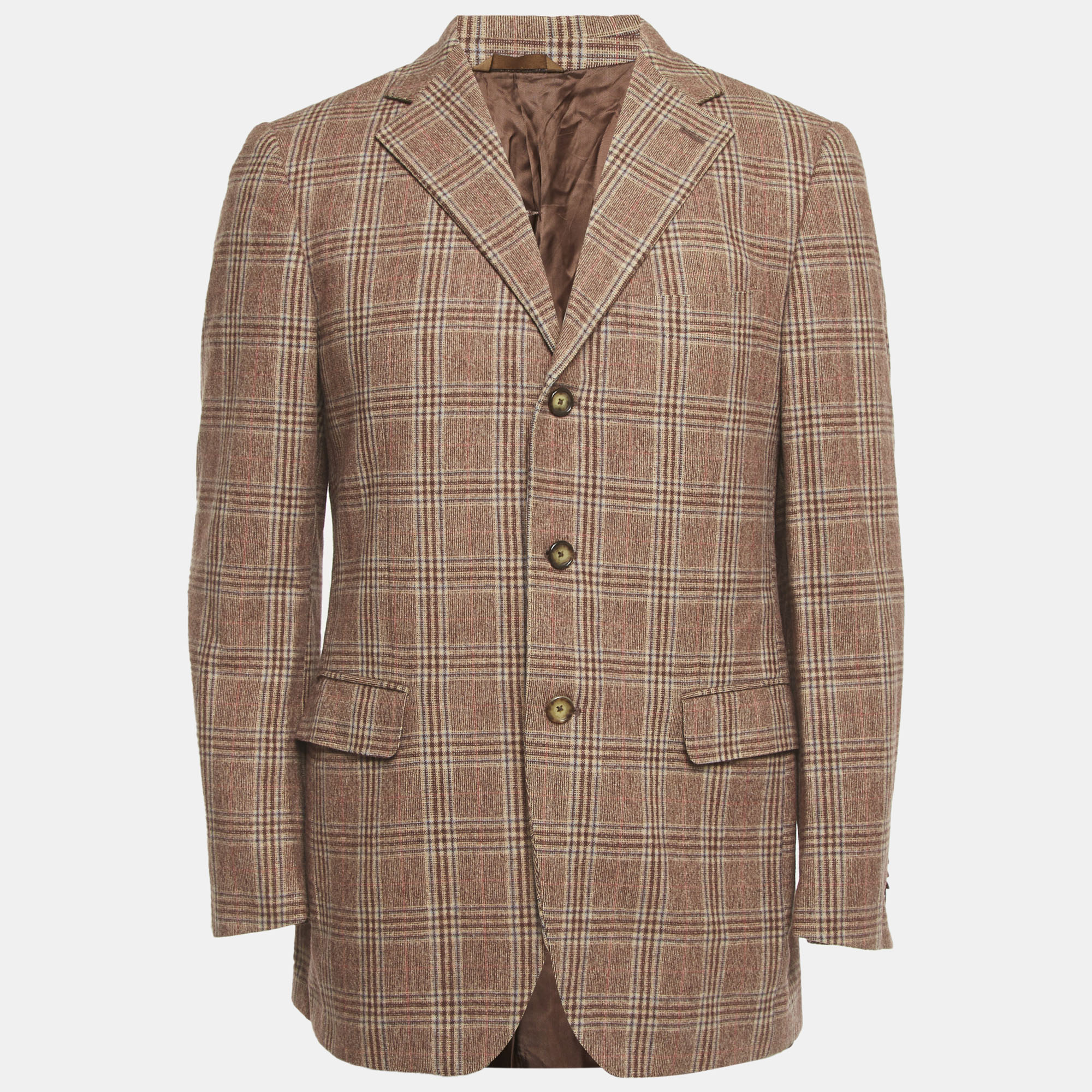 

Ermenegildo Zegna Brown Glen Plaid Wool Regular Fit Blazer L