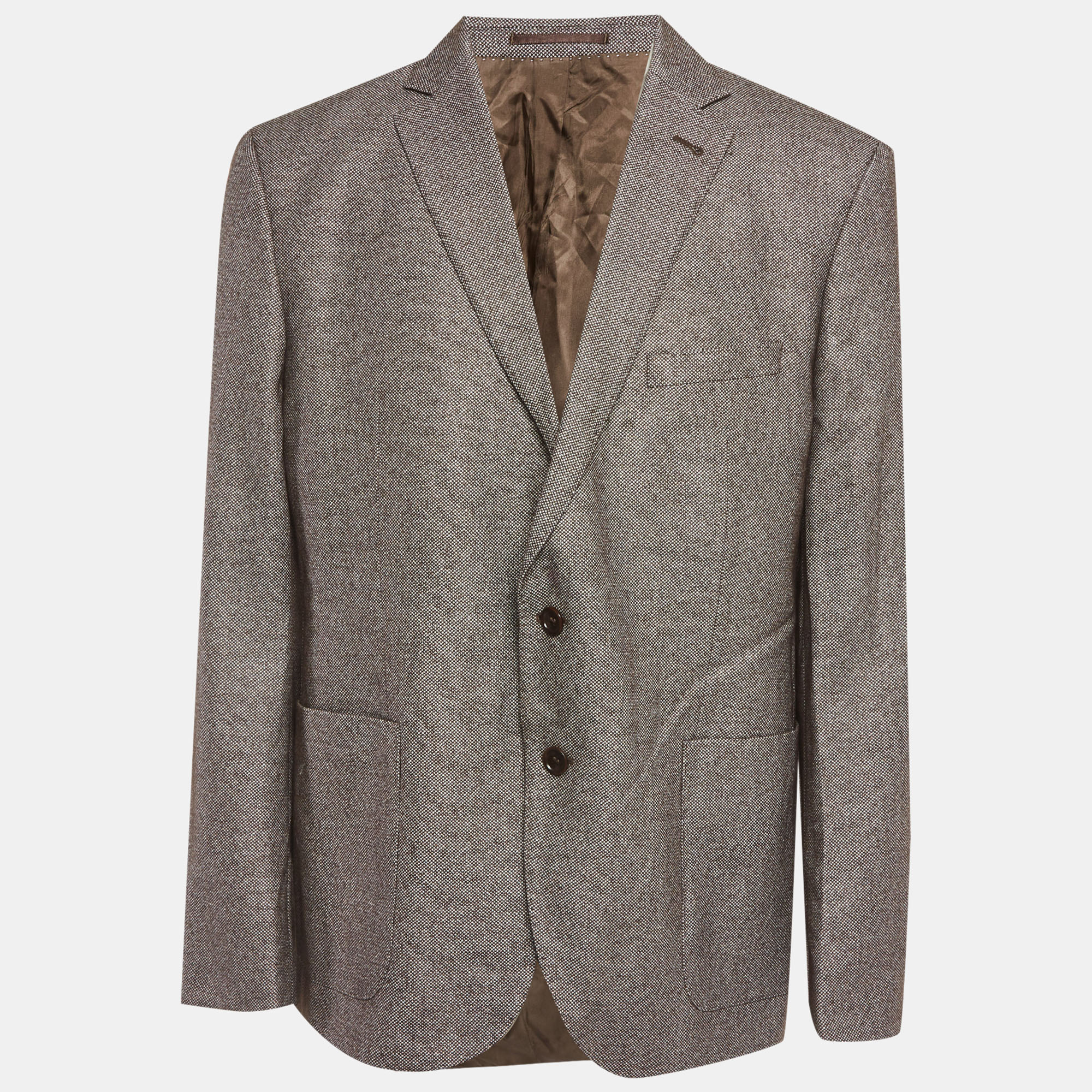 

Ermenegildo Zegna Brown Wool Blend Regular Fit Blazer XXXL