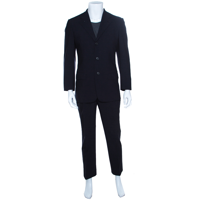 Ermenegildo Zegna Napoli Couture Navy Blue Wool Tailored Suit M