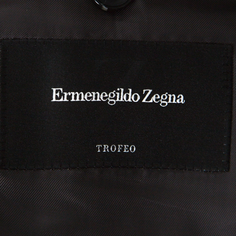 Pre-owned Ermenegildo Zegna Grey Striped Wool Classic Three Button Trofeo Blazer M