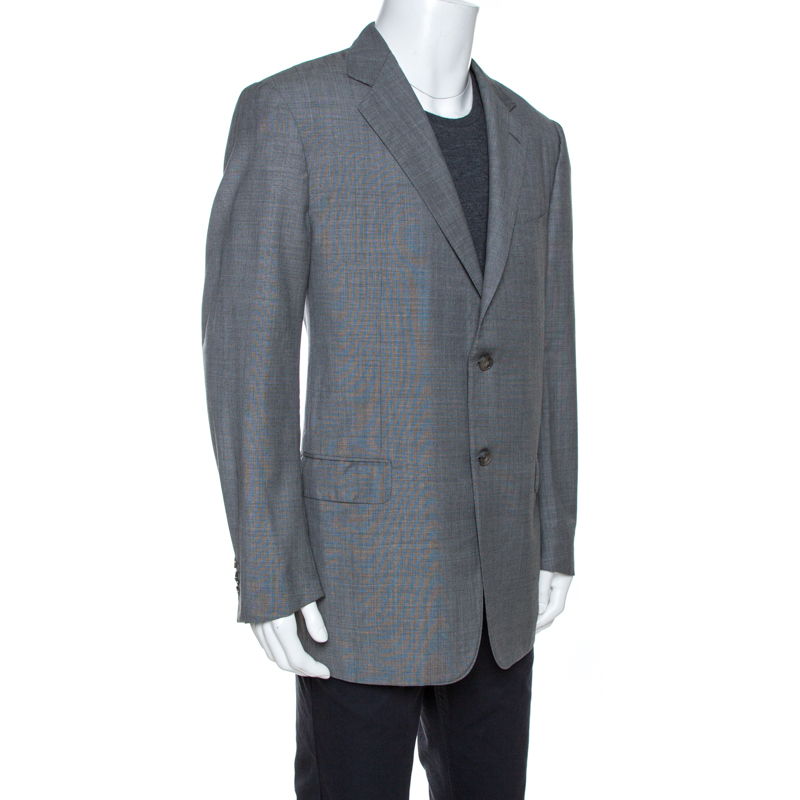 

Ermenegildo Zegna Grey Wool Two Buttoned Blazer