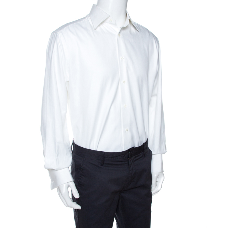 

Ermenegildo Zegna White Twill Cotton Comfort Fit Shirt