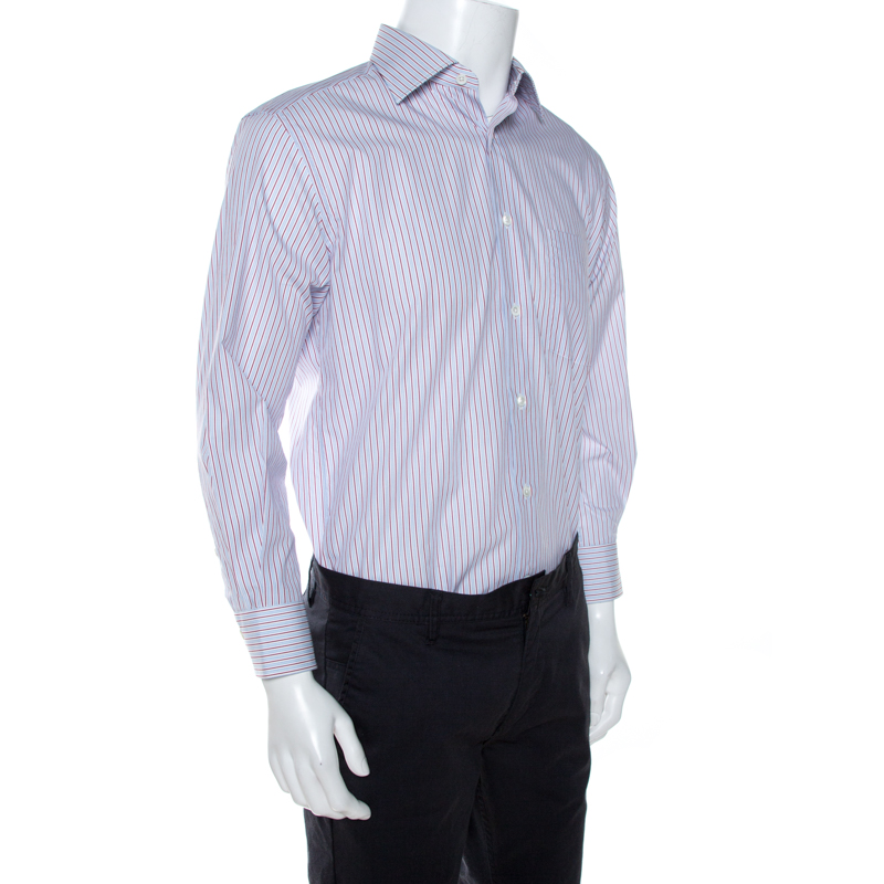 

Ermenegildo Zegna White Striped Cotton Regular Fit Shirt