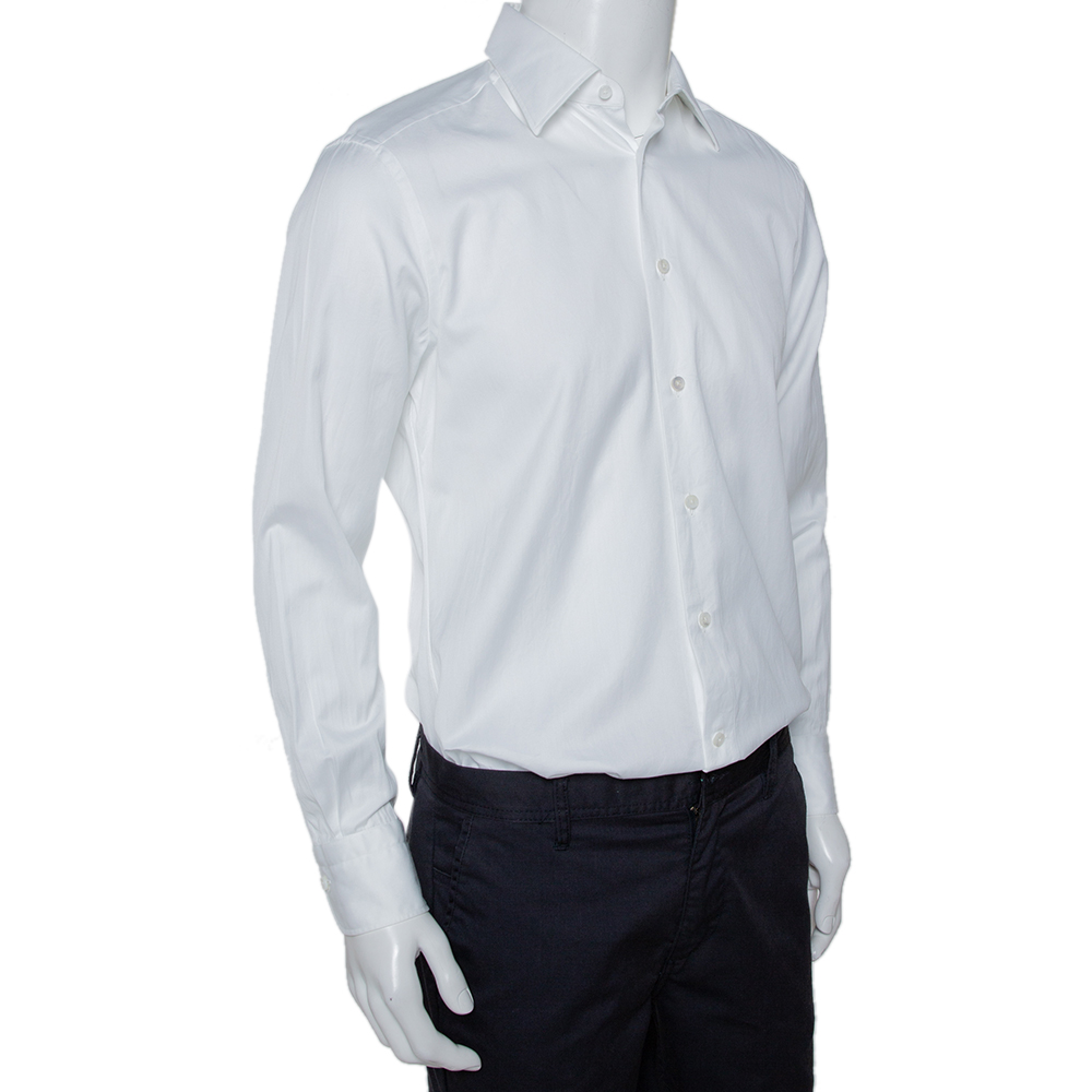 

Ermenegildo Zegna Su Misura White Cotton Tailored Fit Shirt