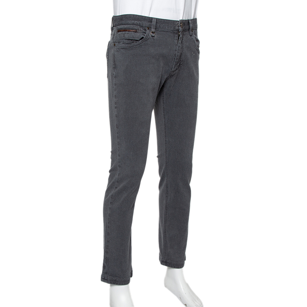 

Ermenegildo Zegna Charcoal Grey Denim Slim Fit Jeans