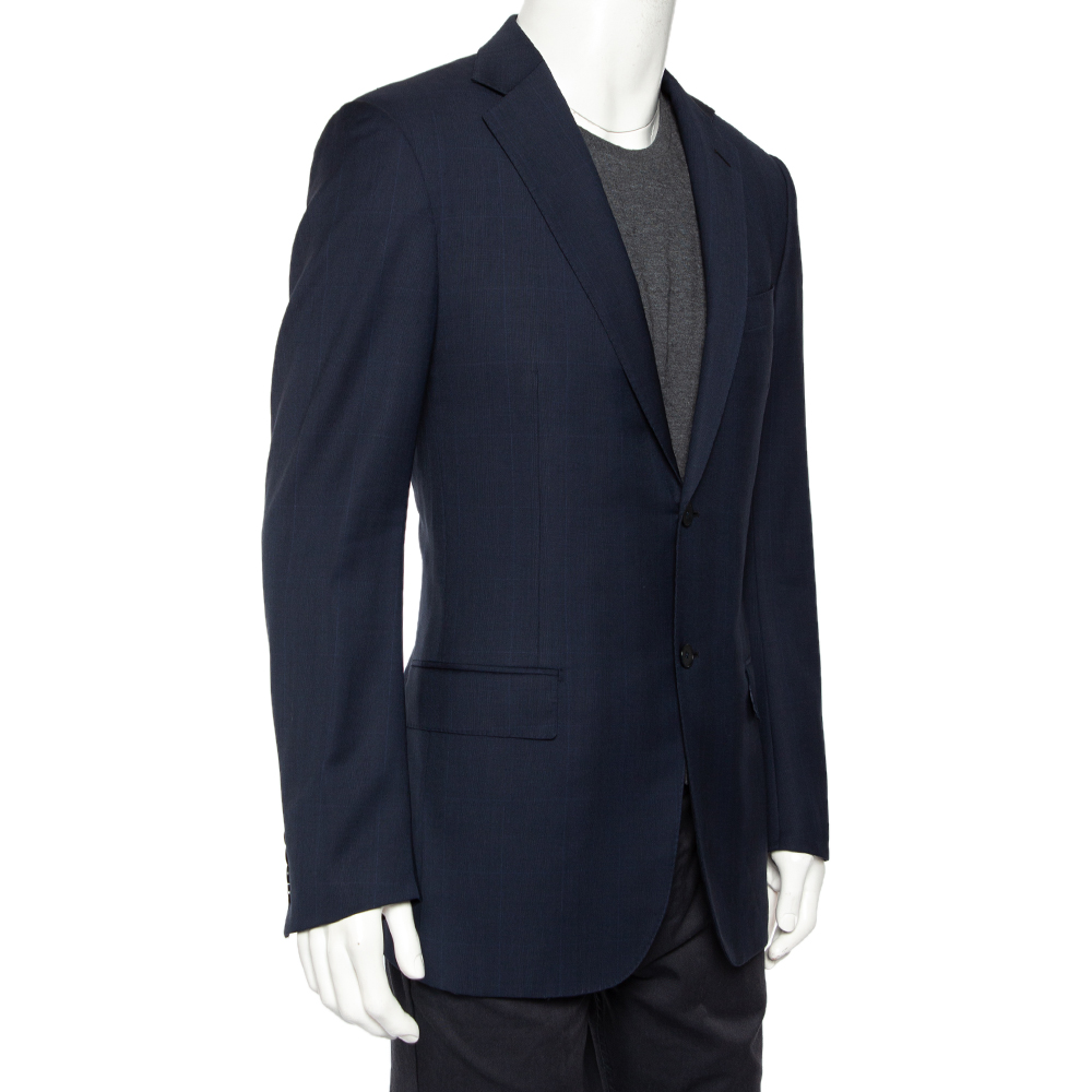 

Ermenegildo Zegna Navy Blue Wool Button Front Blazer