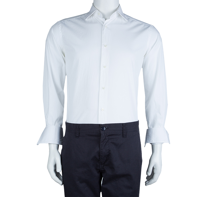

Ermenegildo Zegna White Long Sleeve Buttondown Cotton Shirt