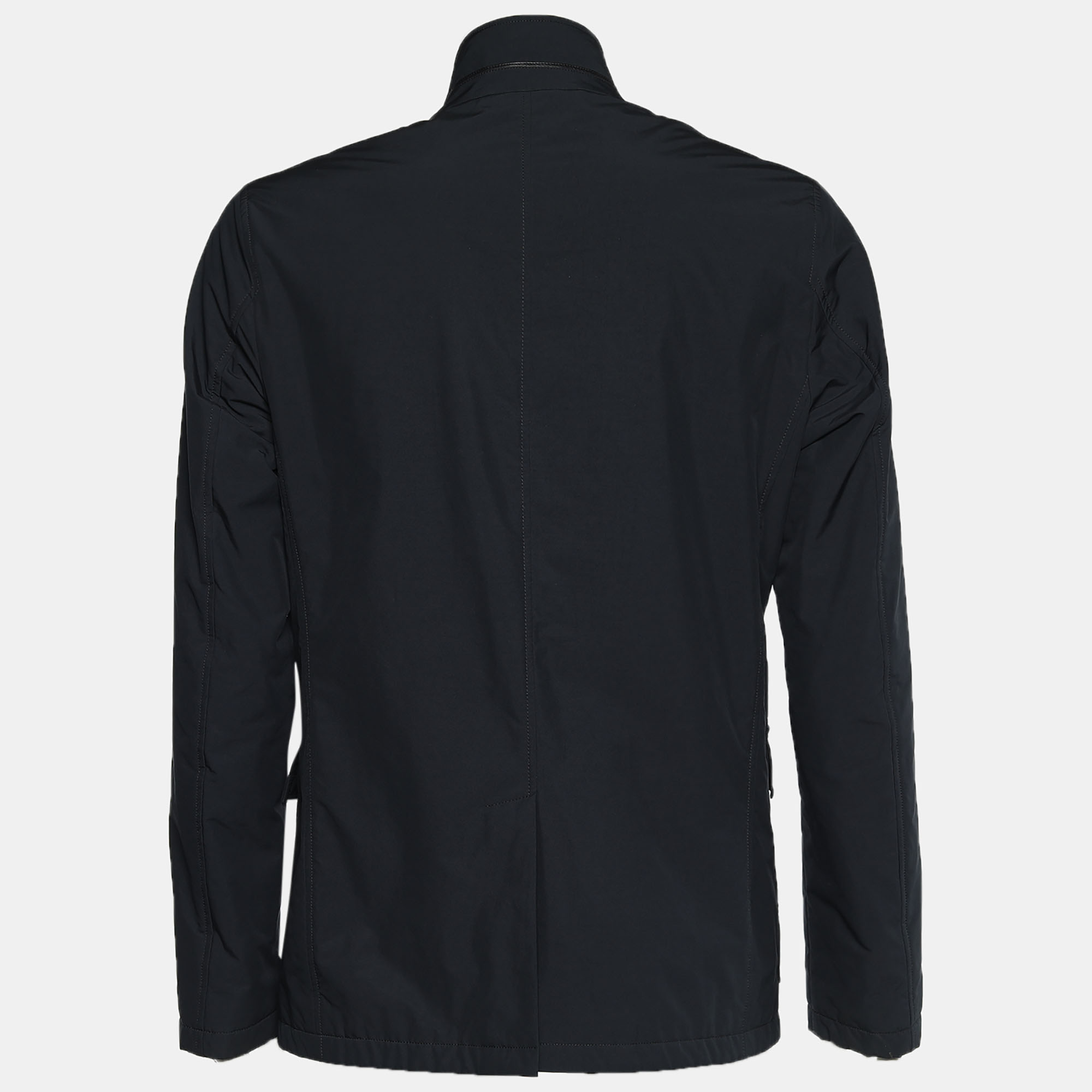 

Ermenegildo Zegna Navy Blue Synthetic Button & Zip Front Jacket
