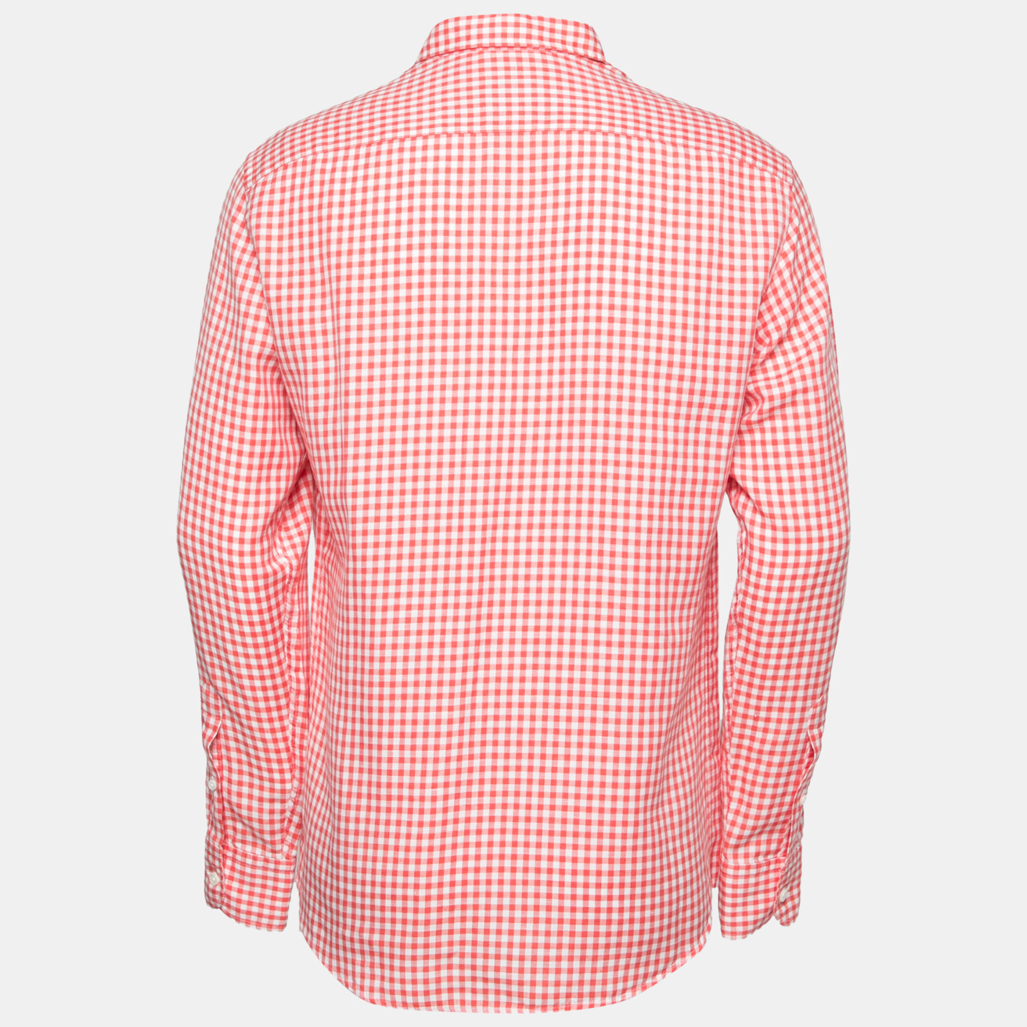 

Ermenegildo Zegna Red Checked Cotton & Linen Button Front Shirt