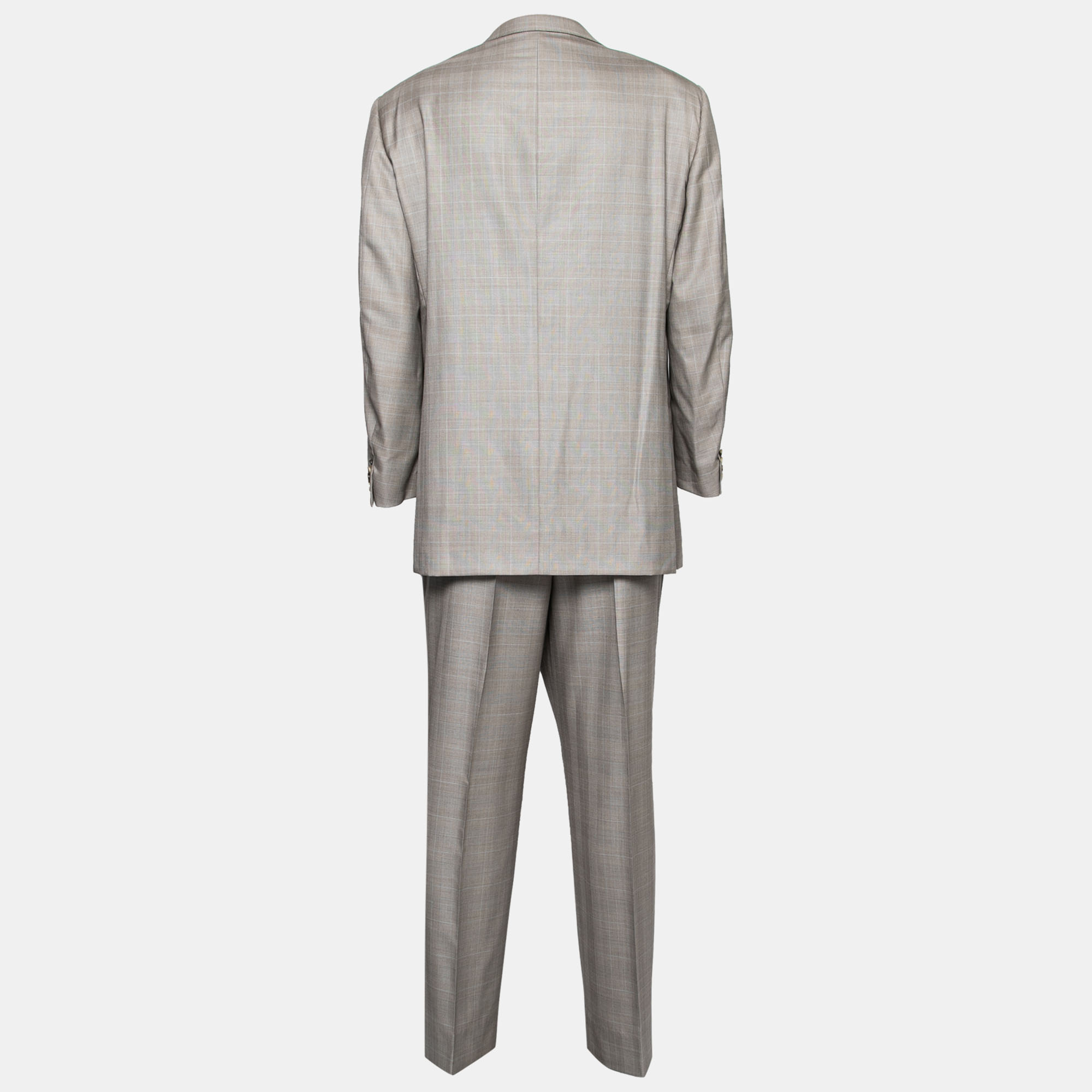 

Ermenegildo Zegna Grey Check Pattern Silk Single Breasted Suit