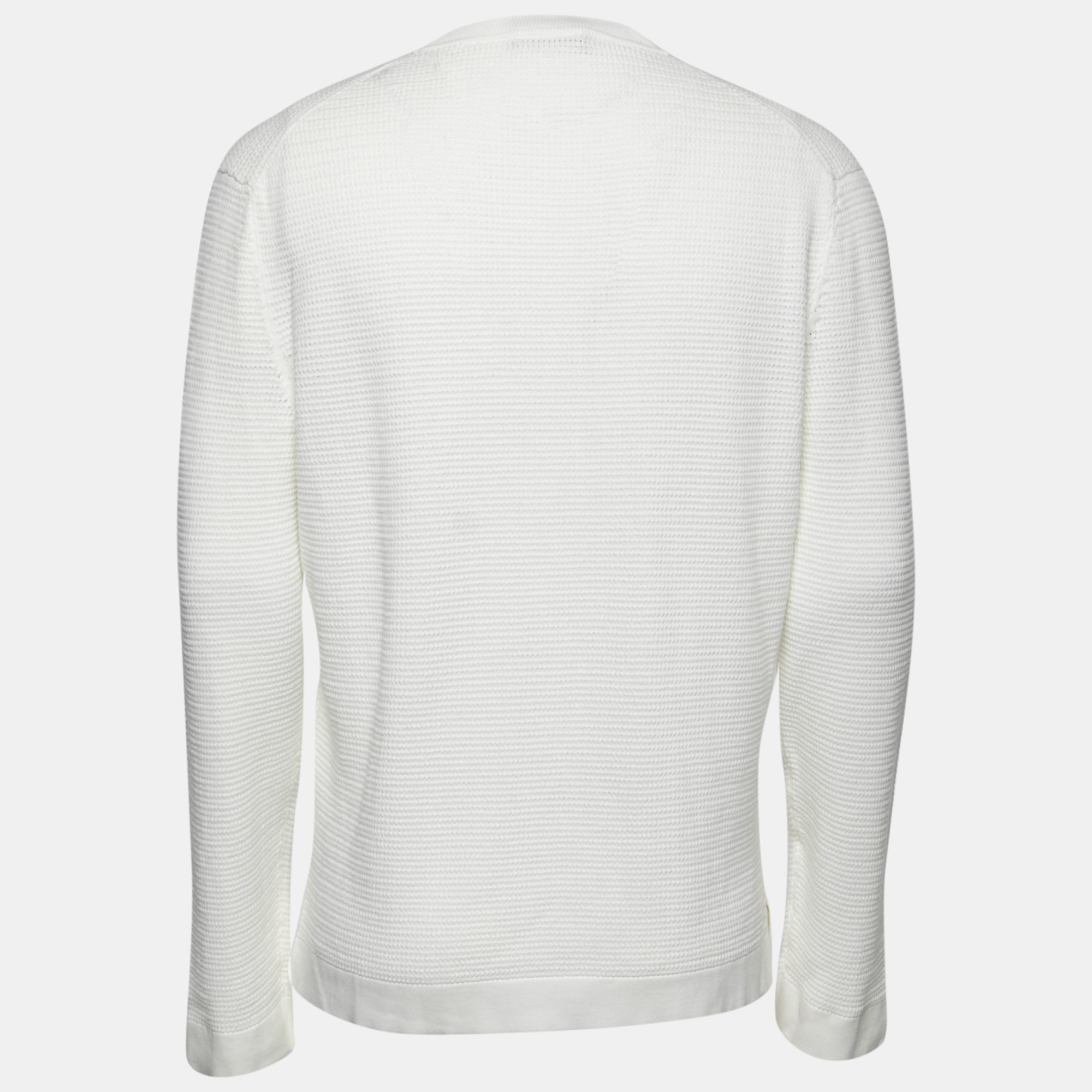 

Ermenegildo Zegna White Textured Cotton Knit Sweater 2XL