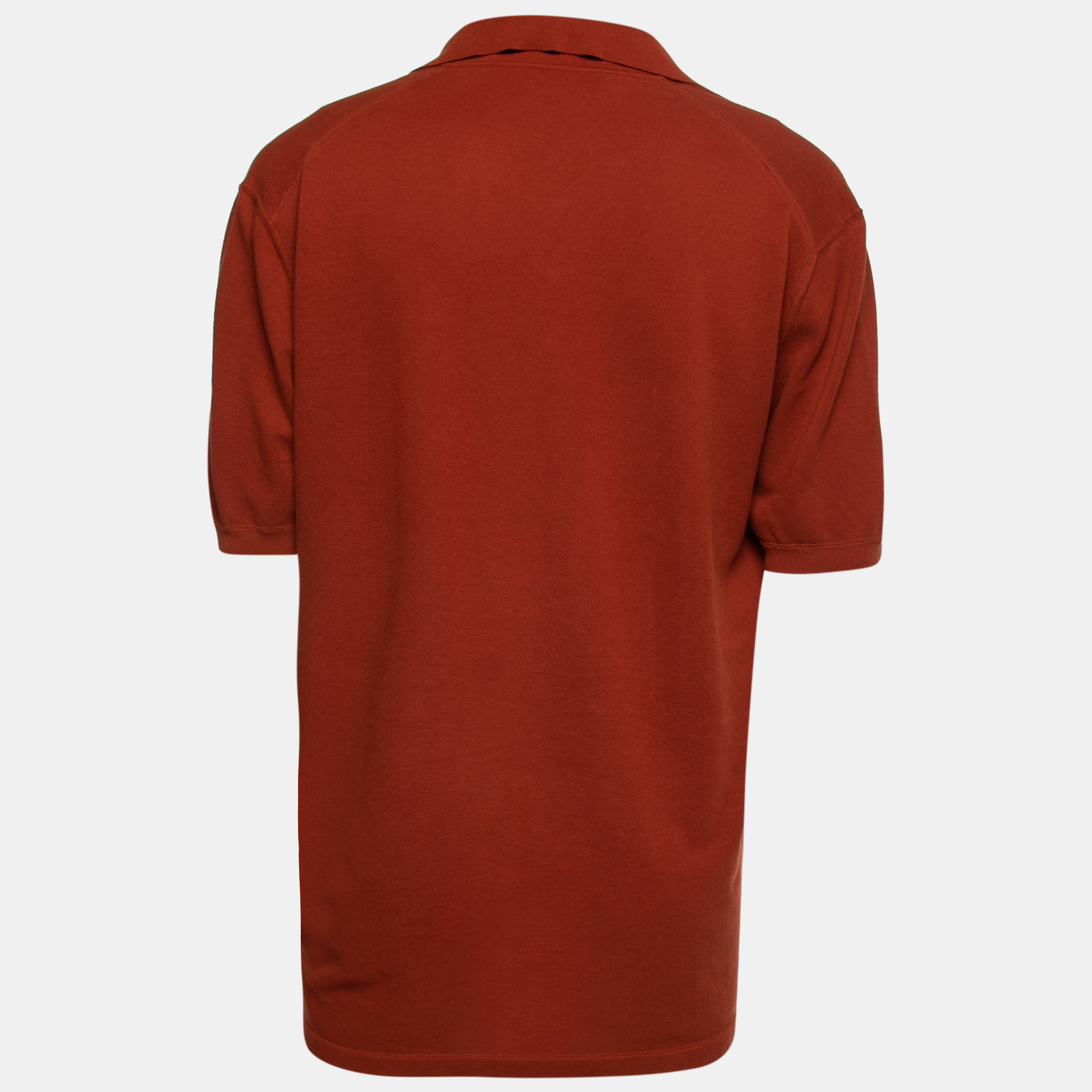 

Ermenegildo Zegna Couture Brick Red Cotton Polo T-Shirt 3XL